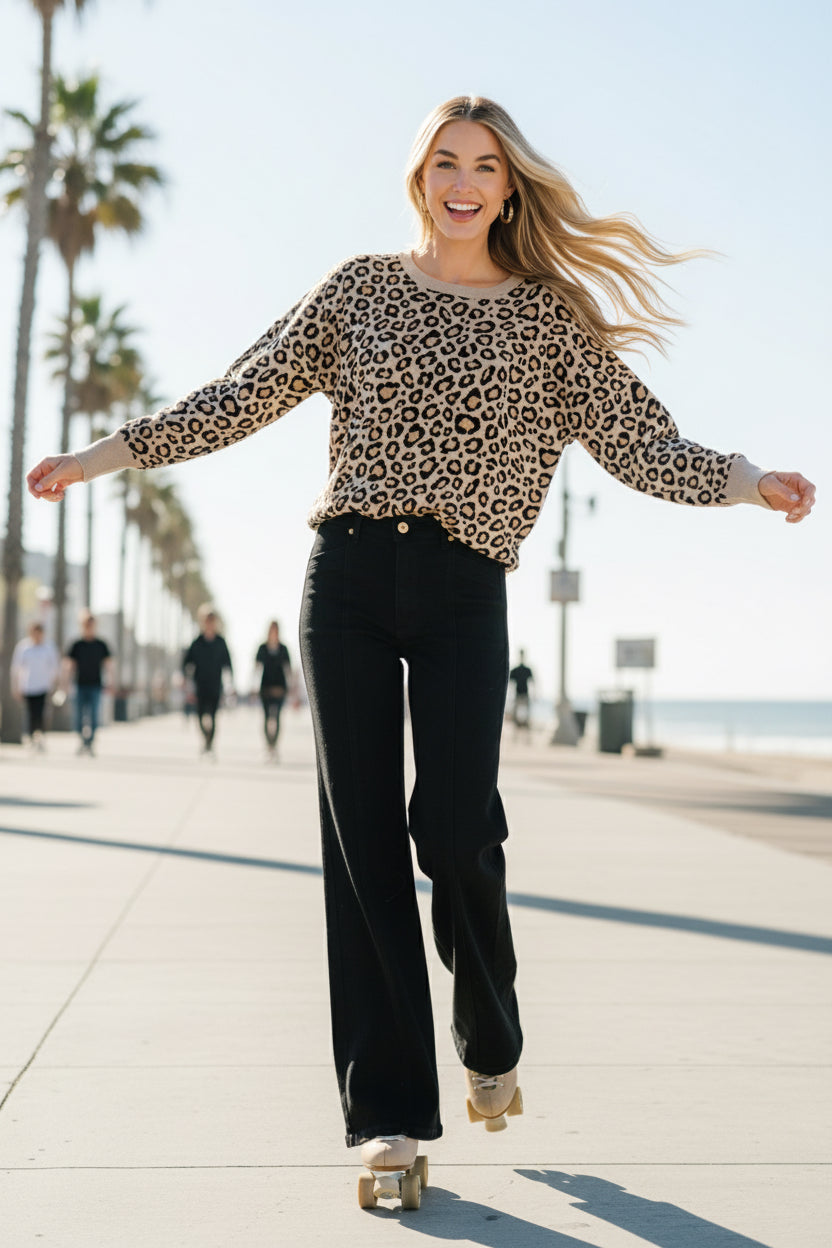 Lil' Sass Never Hurt Leopard Print Pullover