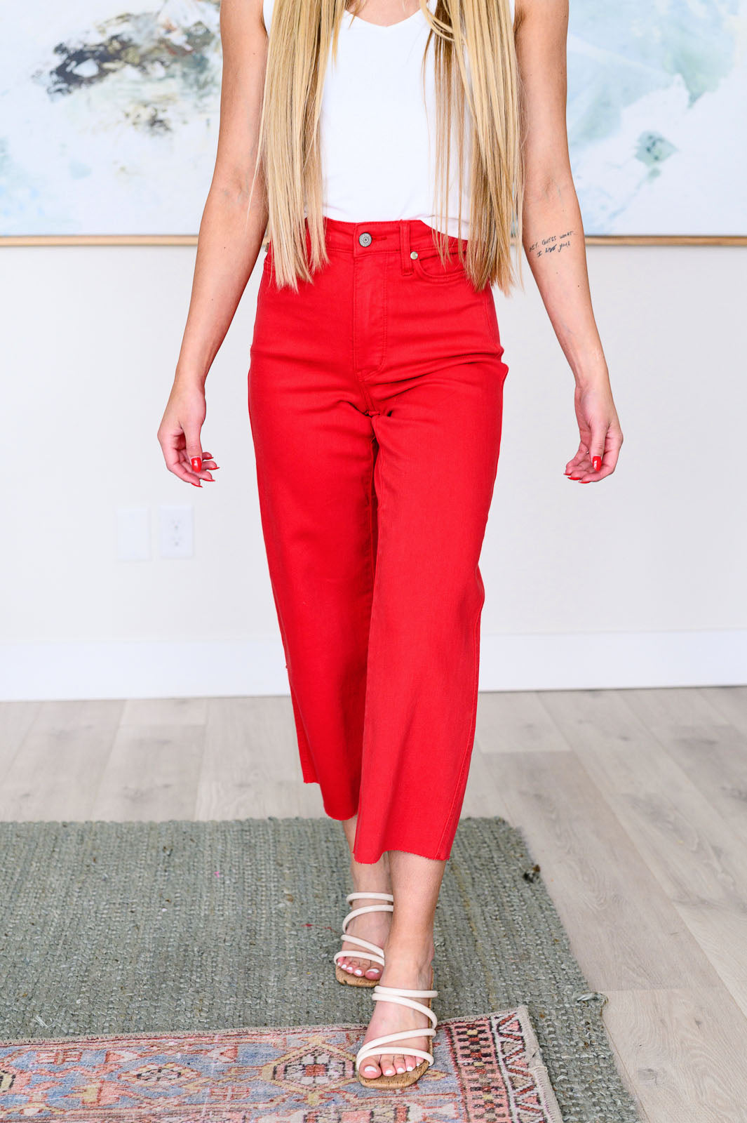 Lisa High Rise Control Top Wide Leg Crop Jeans