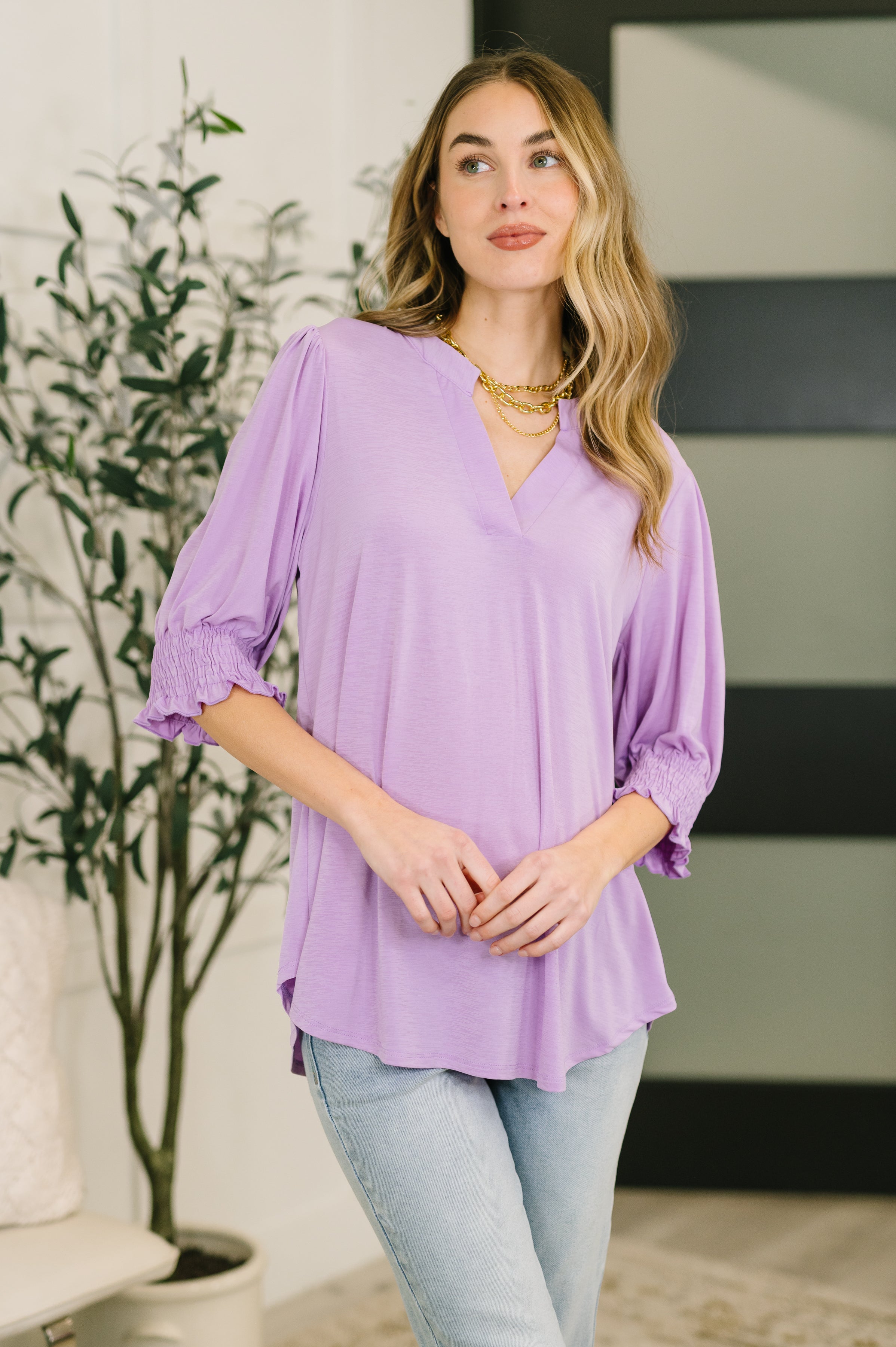 Lizzy Smock Top in Orchid