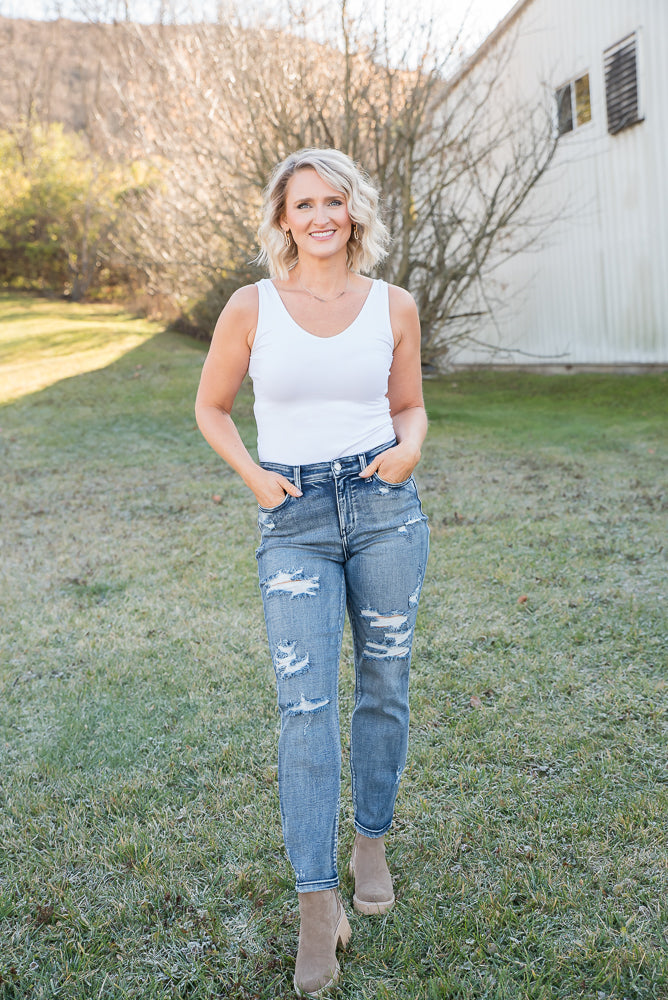 Rise to the Challenge Judy Blue Boyfriend Jeans