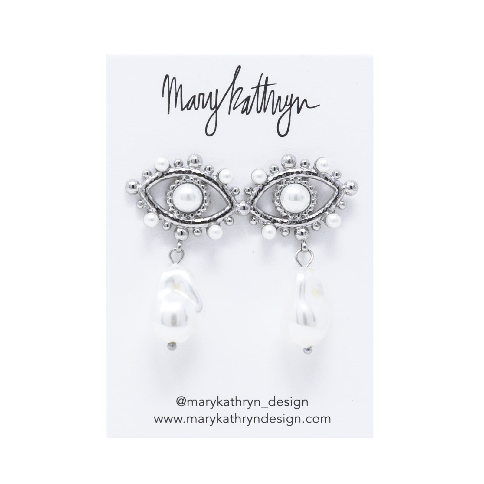Evil Eye Pearl Dangles