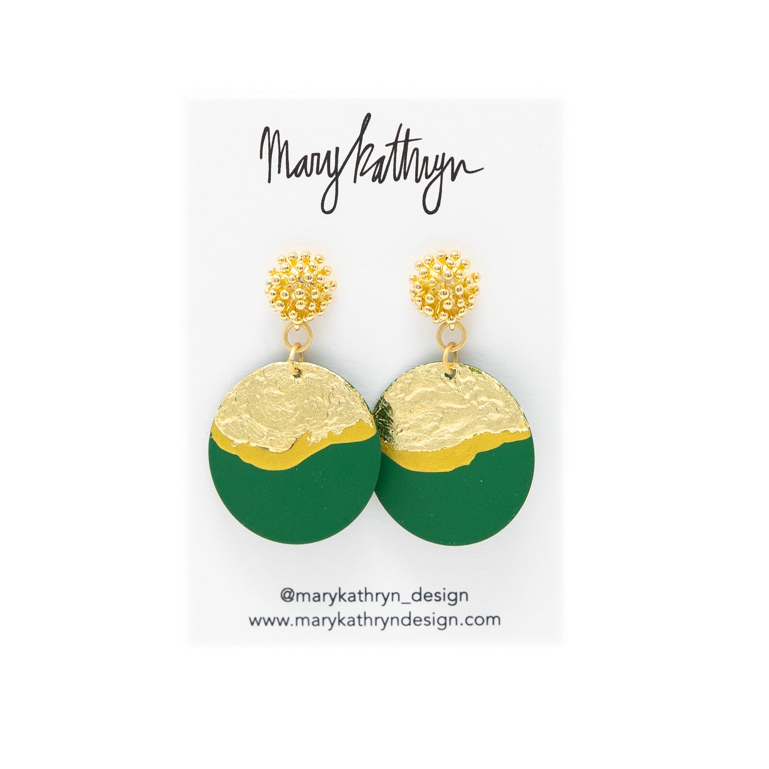 Green Lorelei Disc Earrings