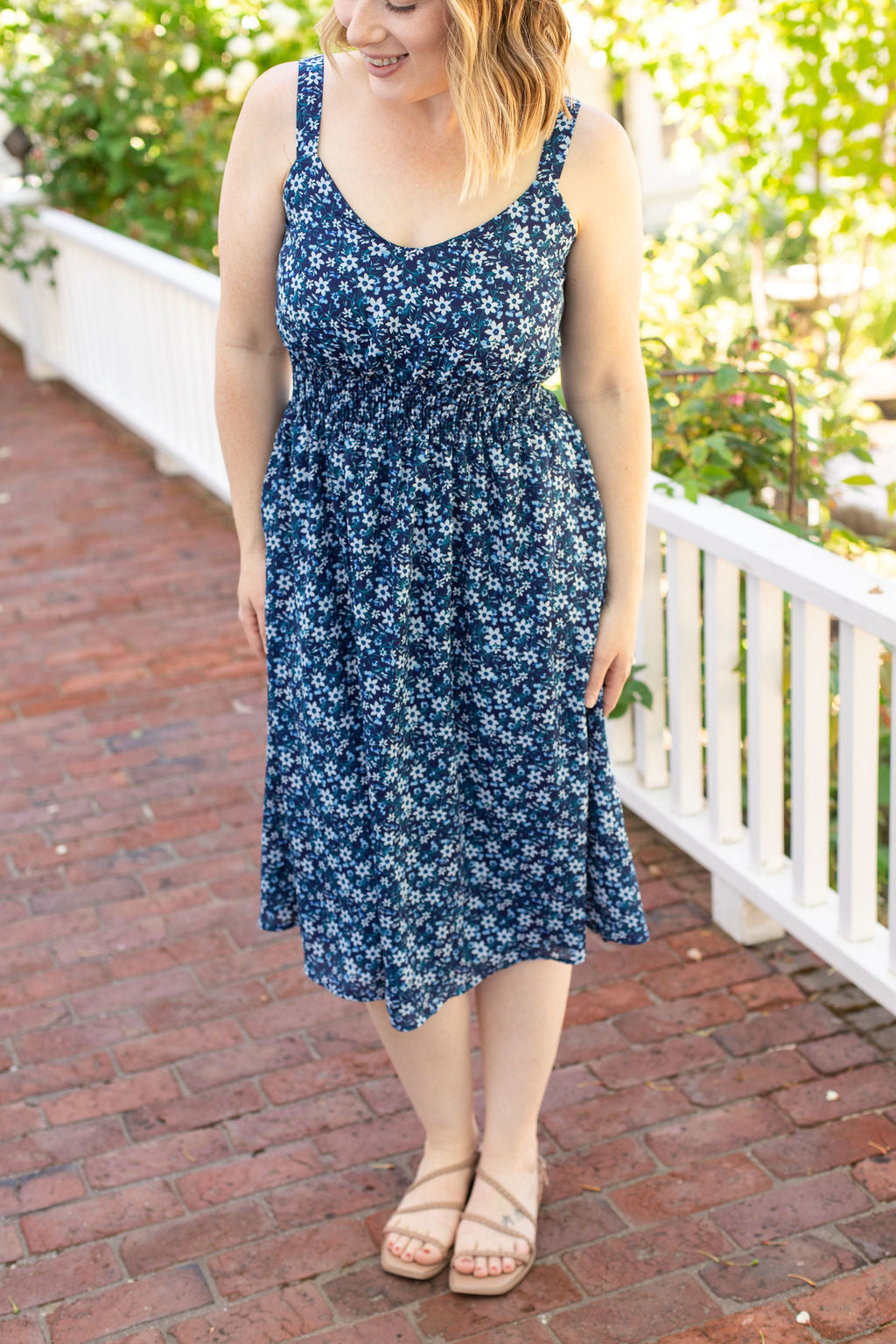 Cassidy Midi Dress - Blue Floral Mix | Women’s Dress