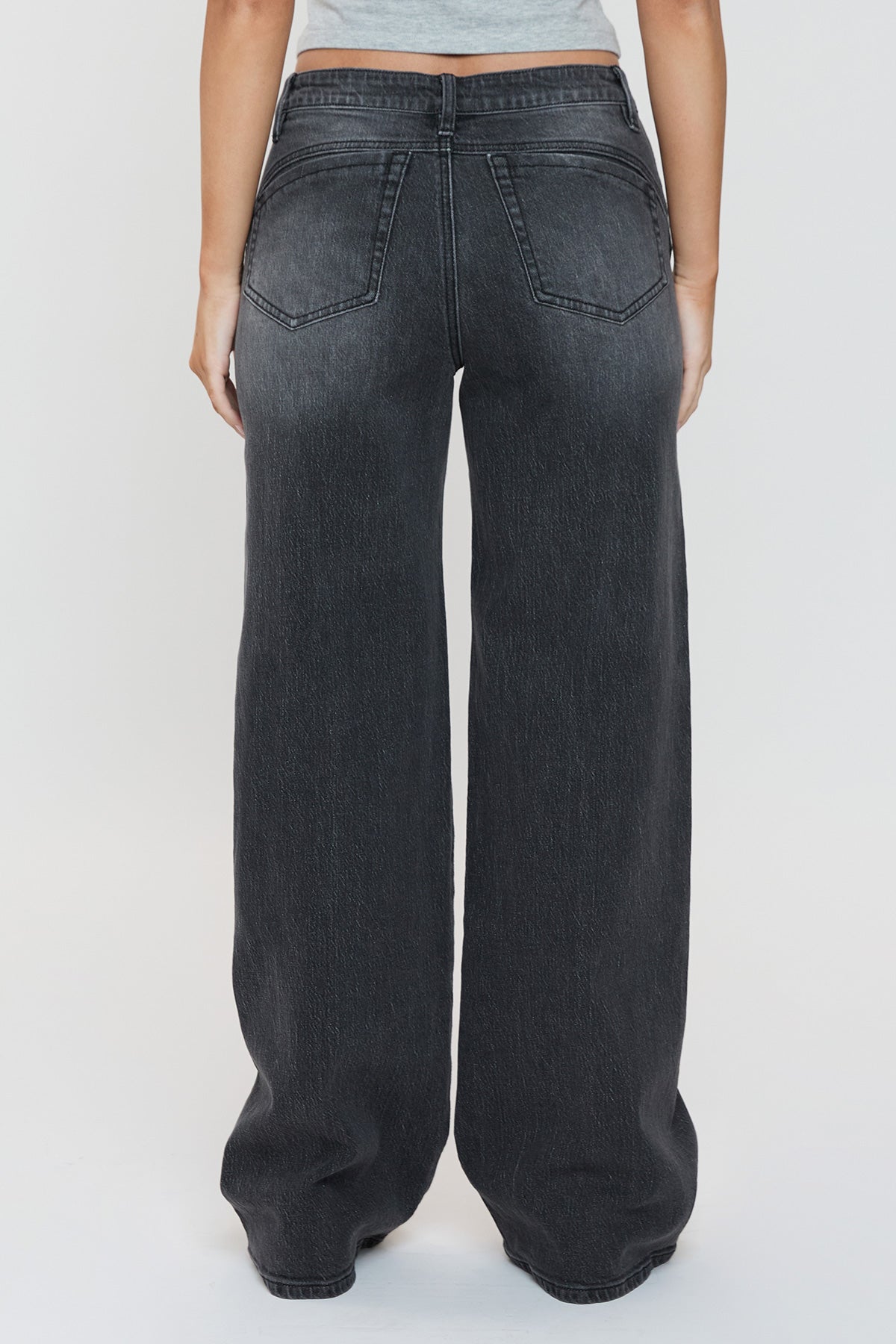 Luxe Bella Seam Detail Wide Leg Jeans