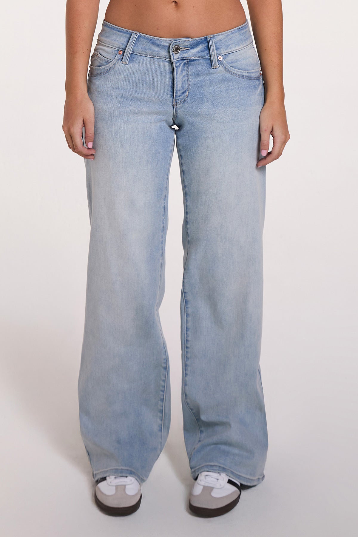 Luxe Low Rise “WannaBettaButt” Wide Leg Jeans