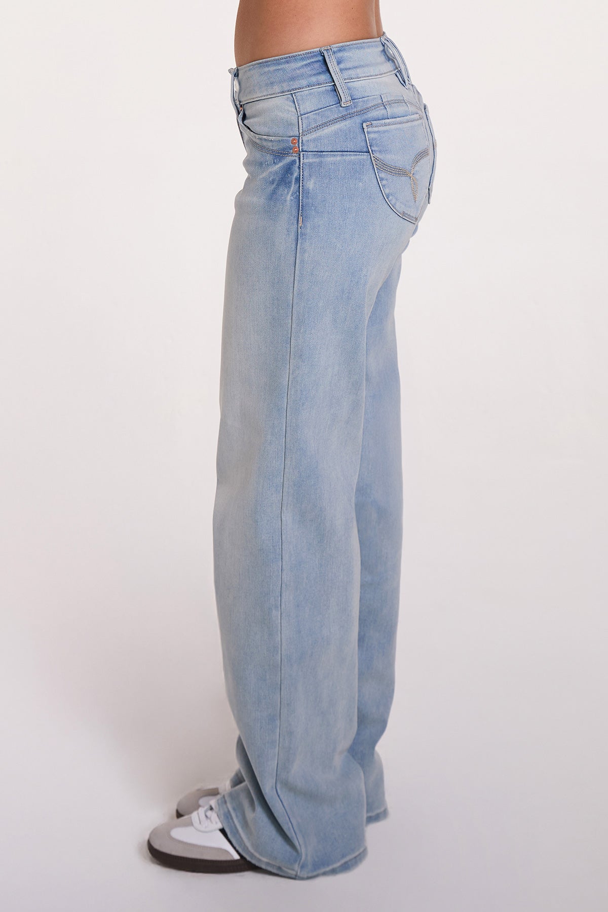 Luxe Low Rise “WannaBettaButt” Wide Leg Jeans