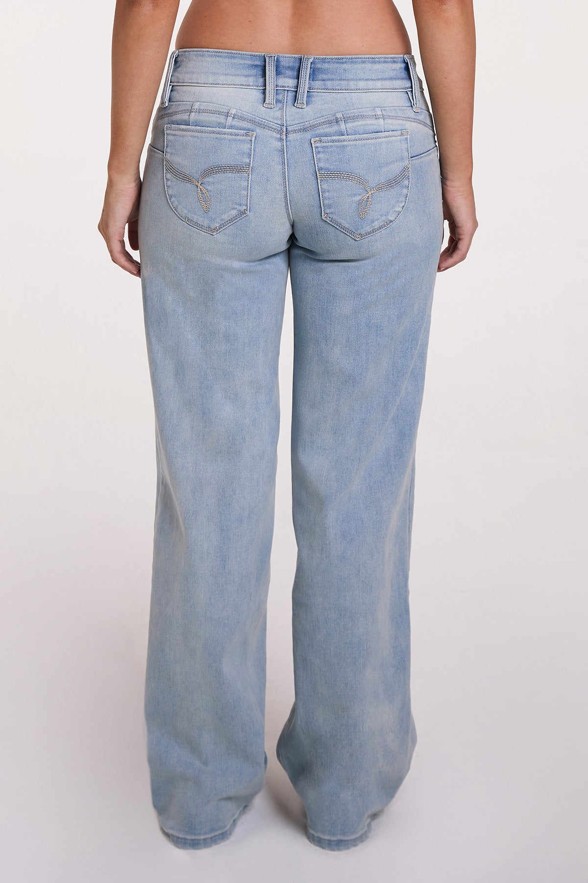 Luxe Low Rise “WannaBettaButt” Wide Leg Jeans