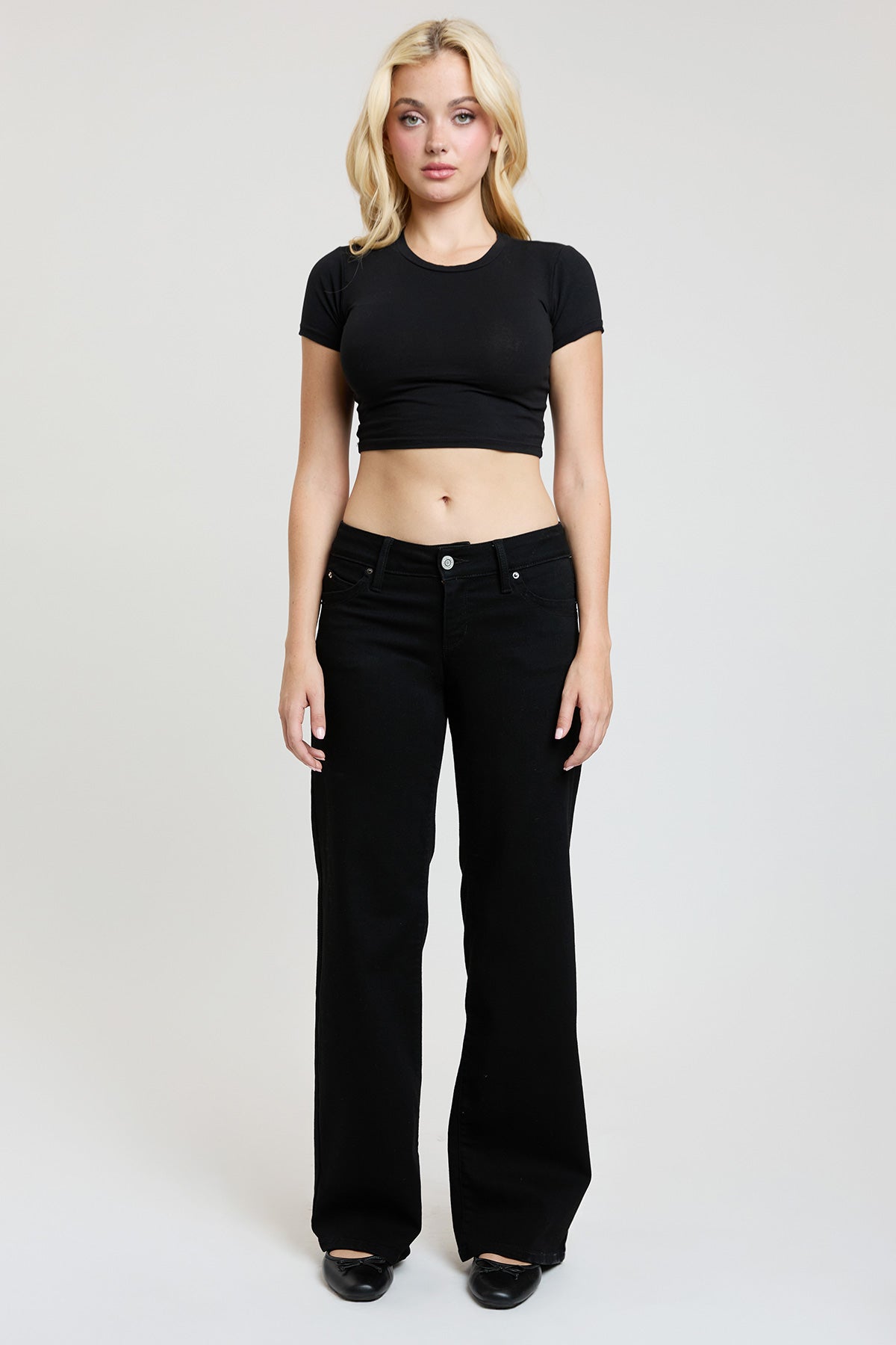 Luxe Low Rise “WannaBettaButt” Wide Leg Jeans