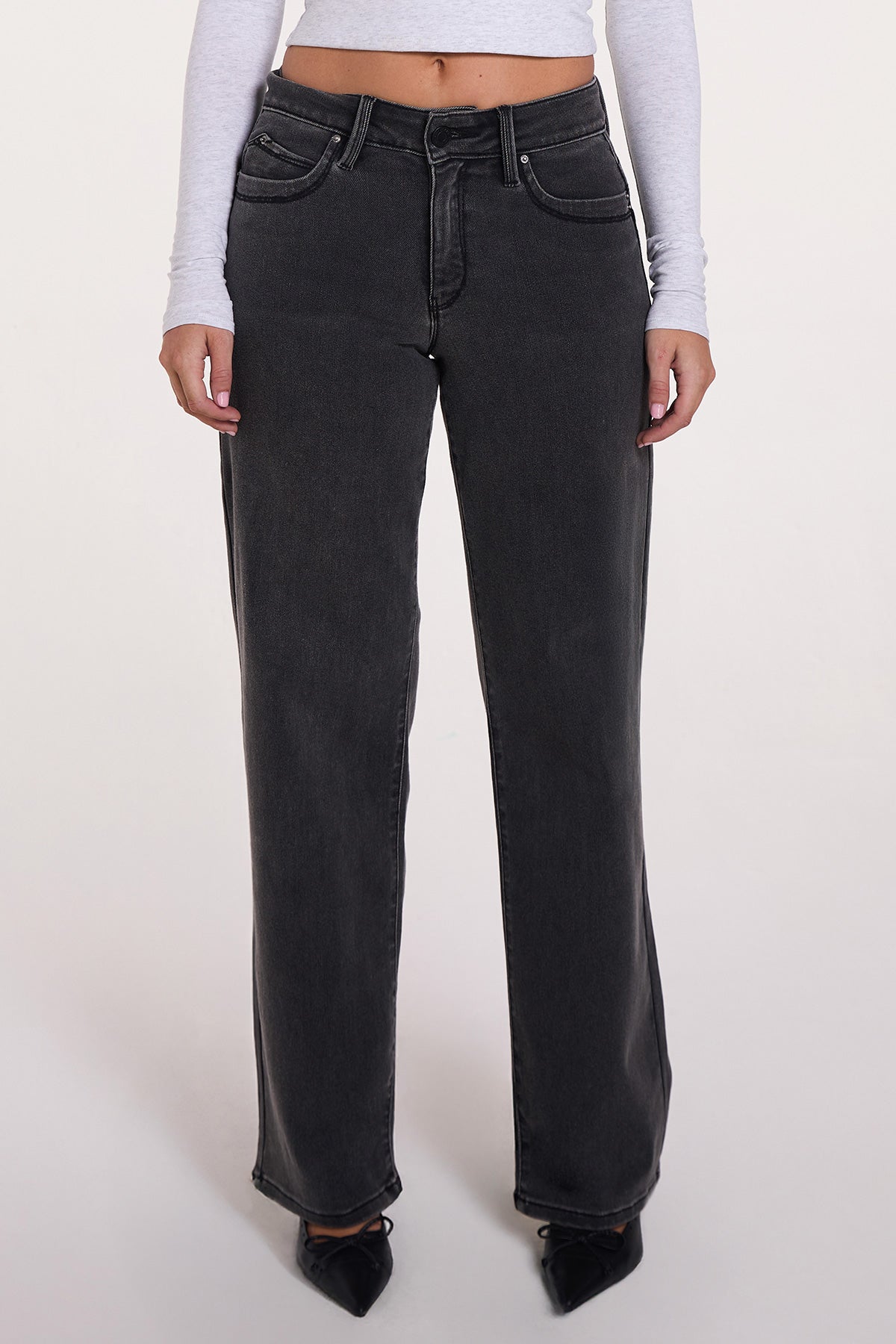 Luxe High Rise “WannaBettaButt” Straight Jeans