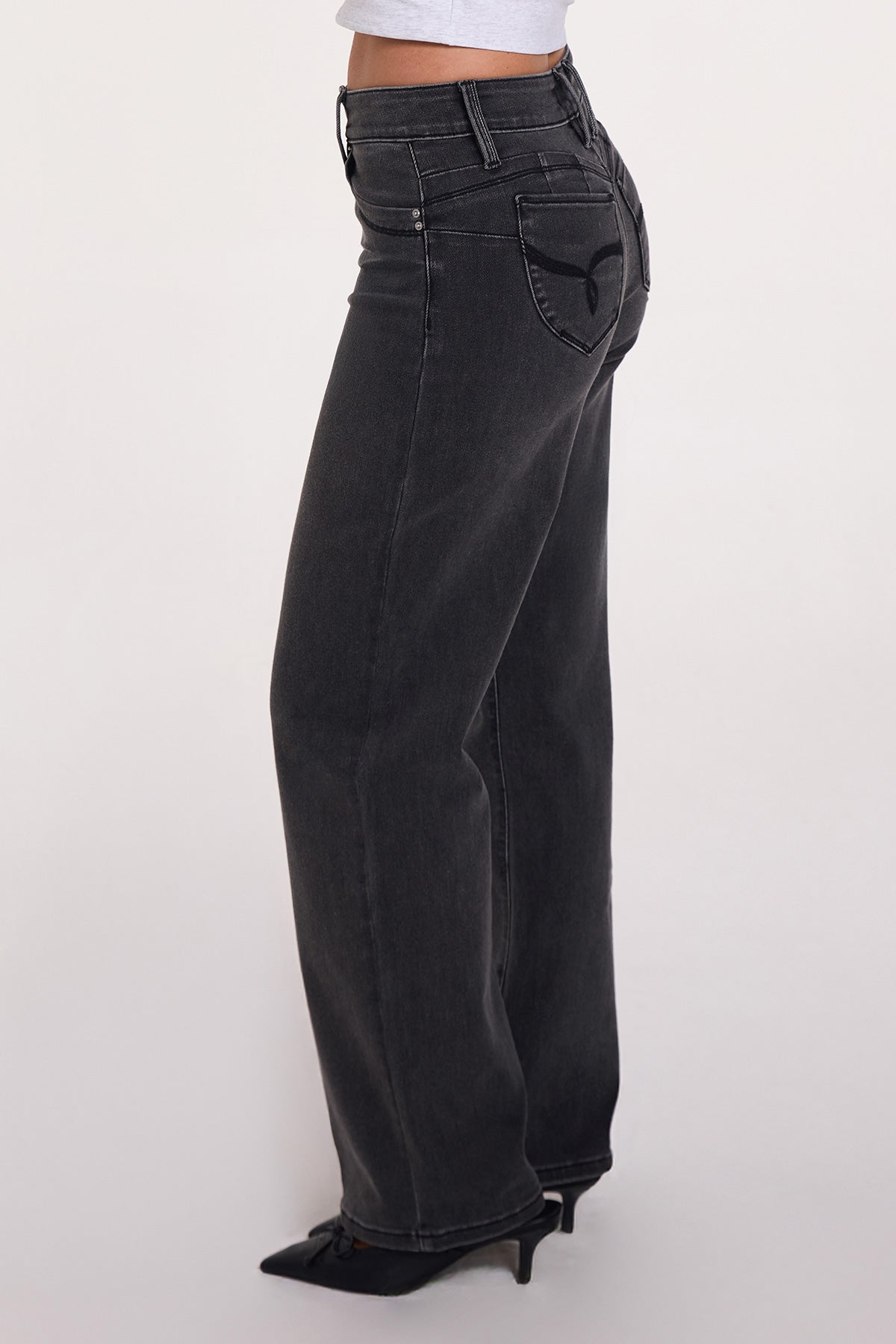 Luxe High Rise “WannaBettaButt” Straight Jeans