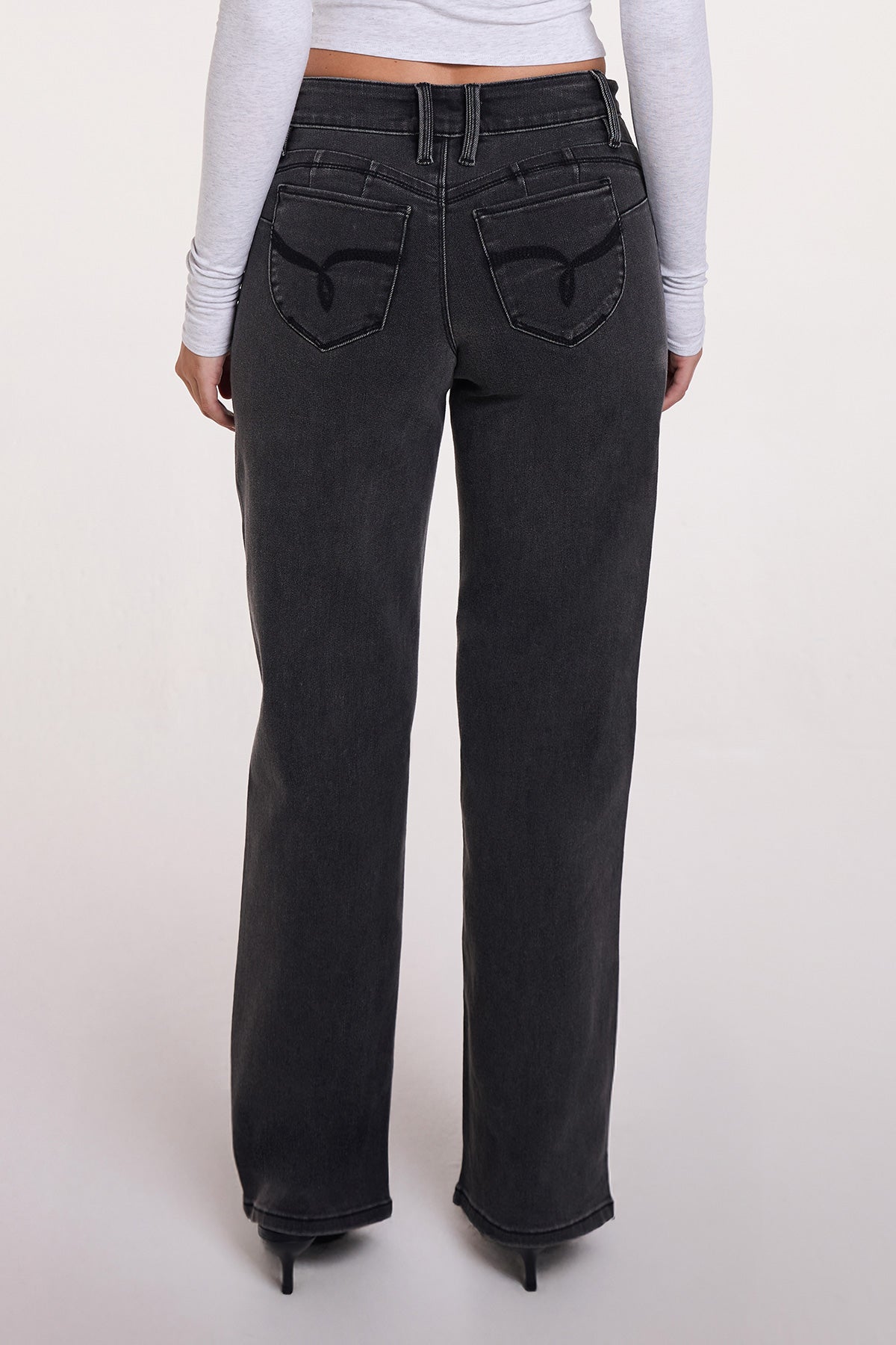 Luxe High Rise “WannaBettaButt” Straight Jeans