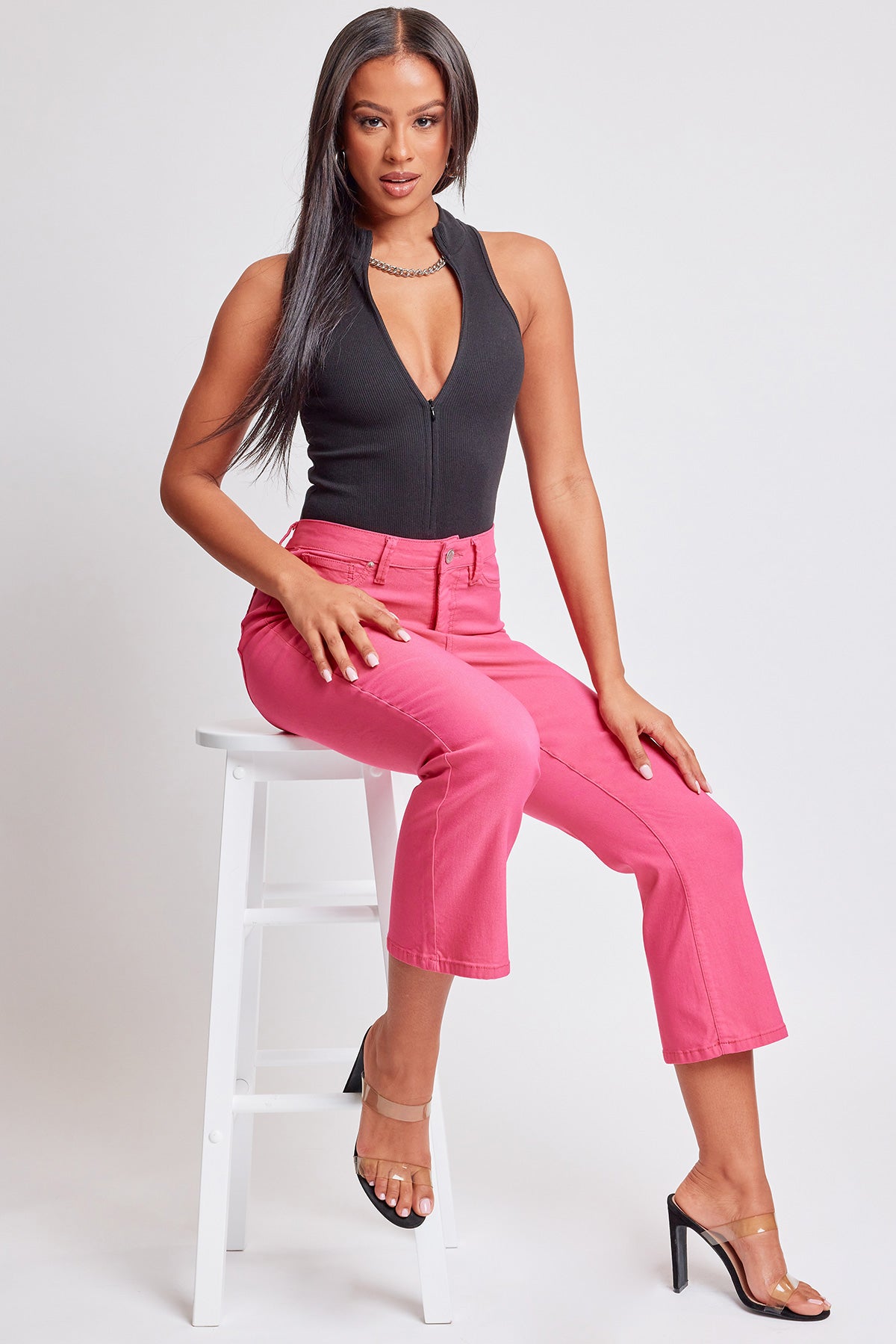 Hyperstretch Cropped Kick Flare Leg Pants