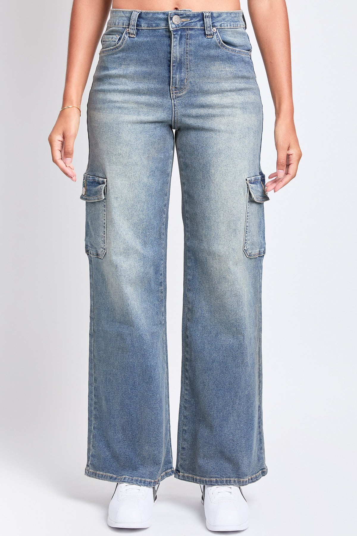 High Rise Wide Leg Skater Cargo Jeans
