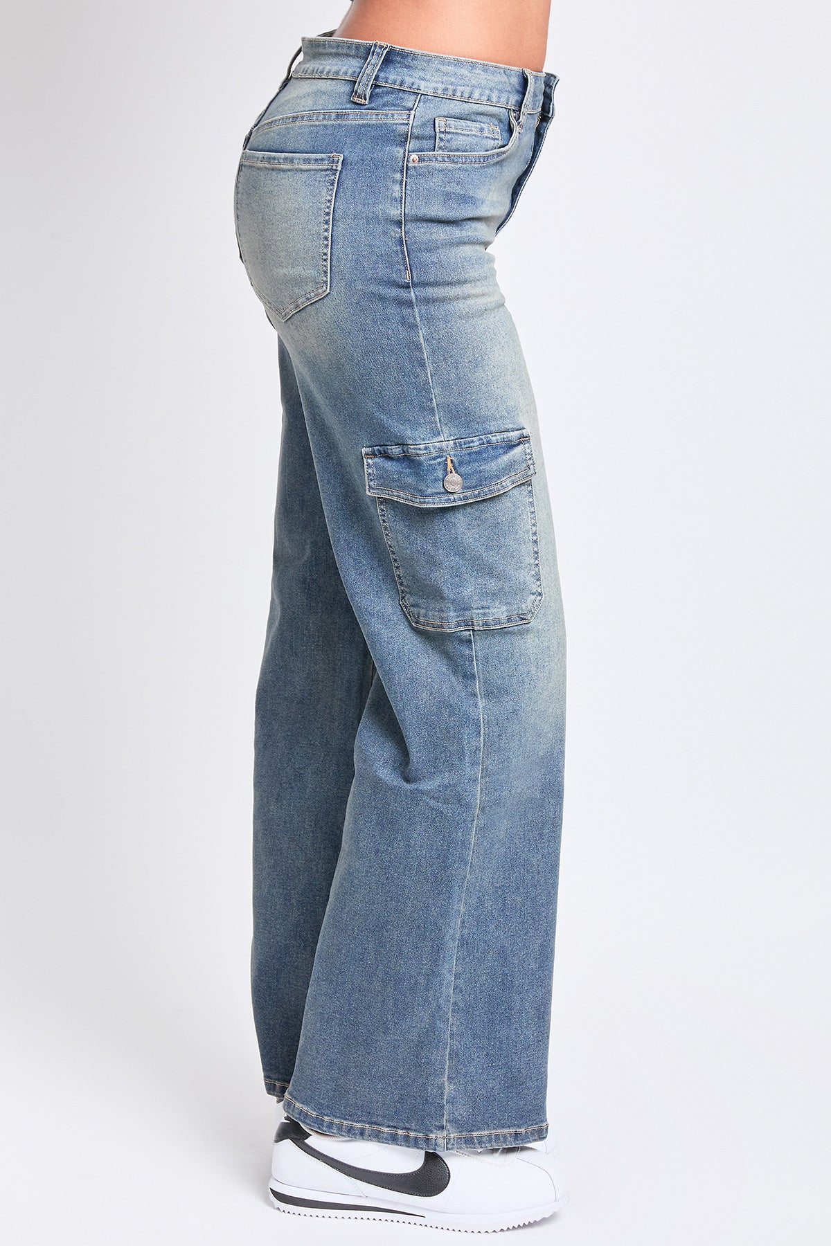 High Rise Wide Leg Skater Cargo Jeans