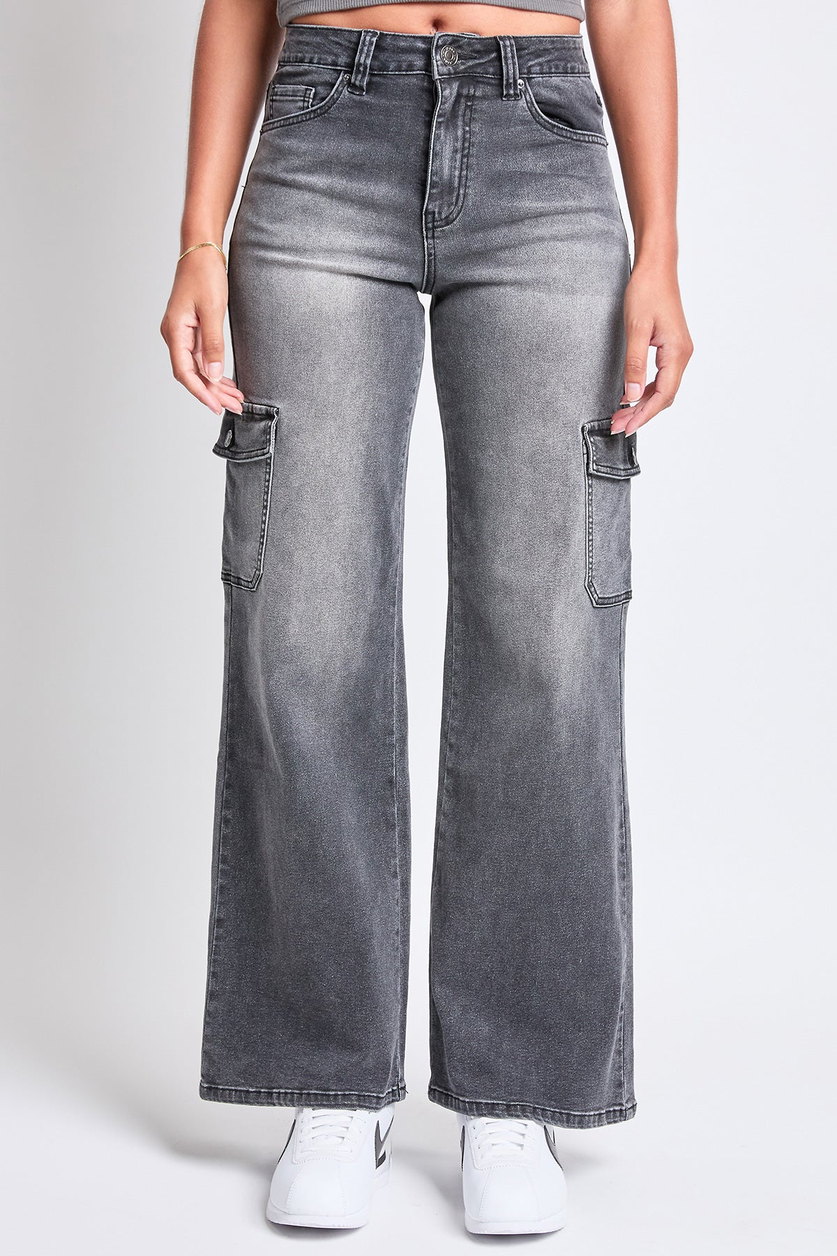 High Rise Wide Leg Skater Cargo Jeans