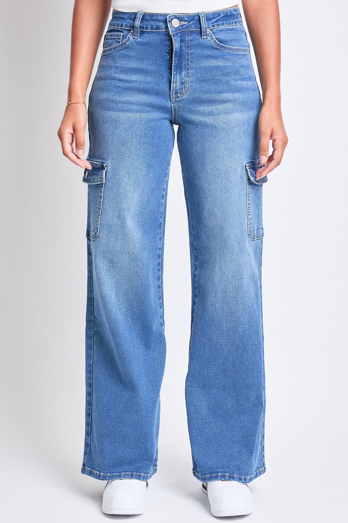 High Rise Wide Leg Skater Cargo Jeans