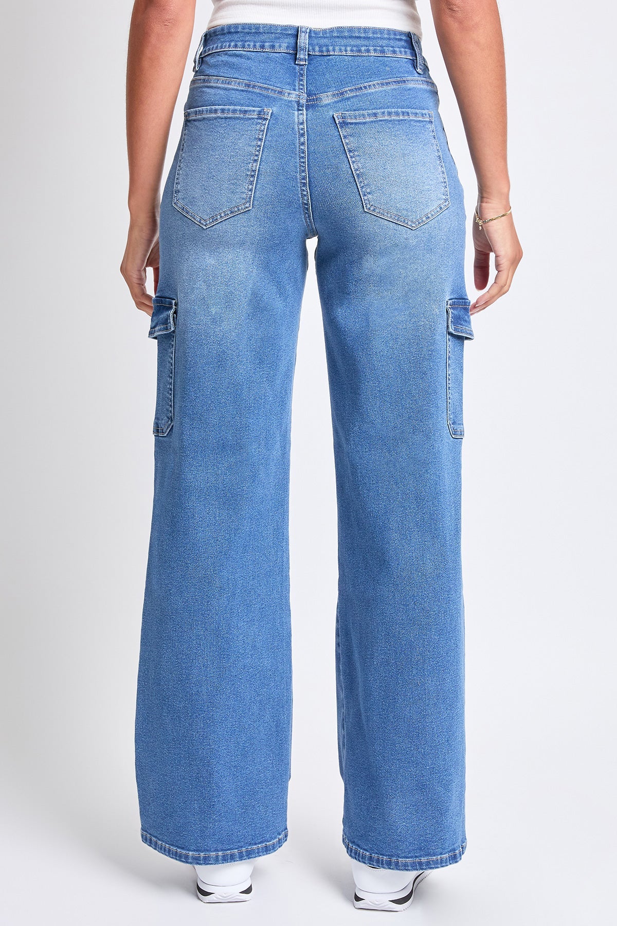 High Rise Wide Leg Skater Cargo Jeans