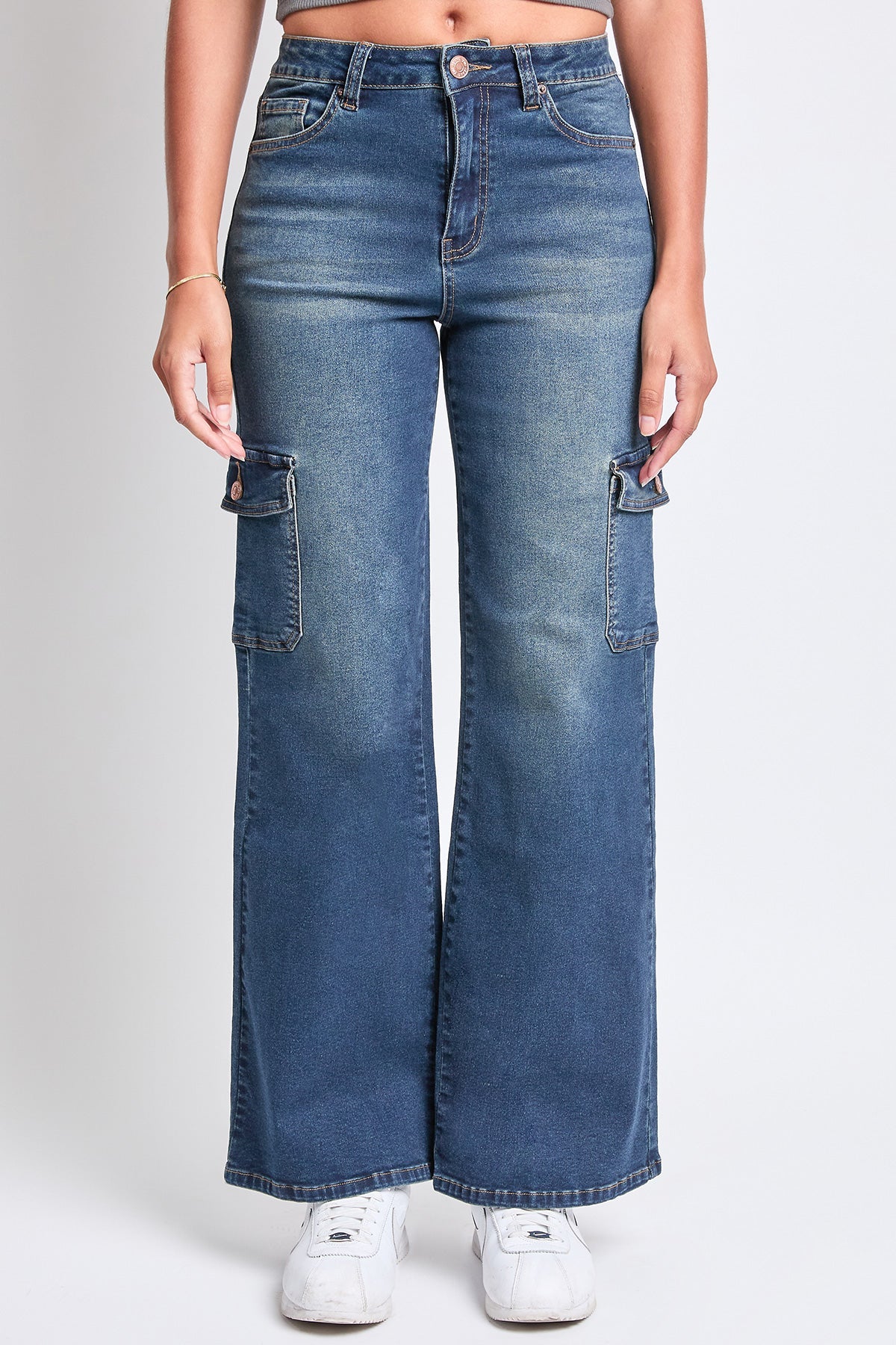 High Rise Wide Leg Skater Cargo Jeans