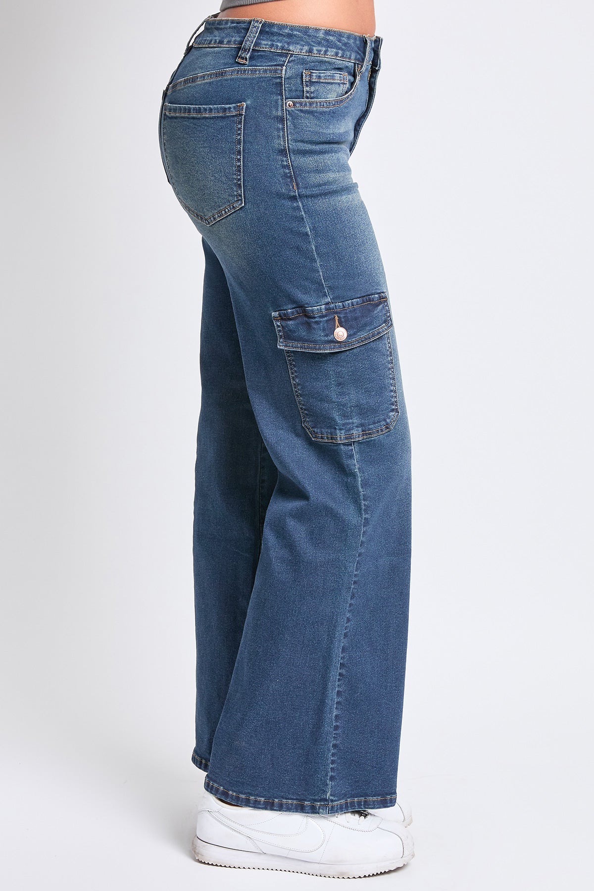High Rise Wide Leg Skater Cargo Jeans