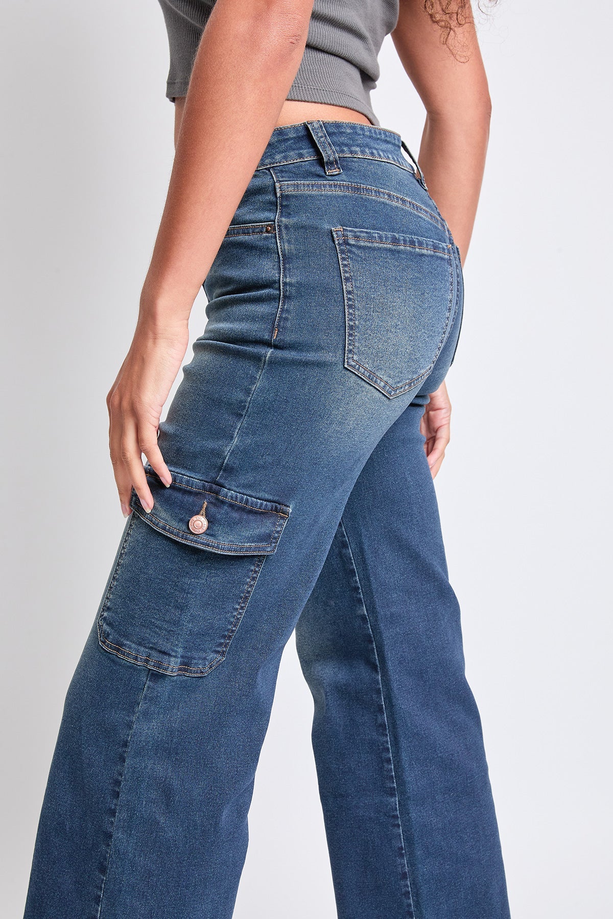 High Rise Wide Leg Skater Cargo Jeans
