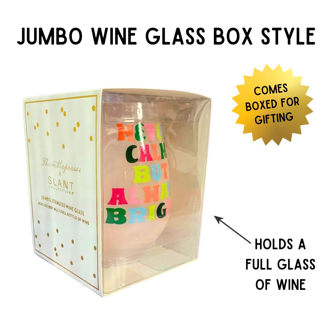 Treat Yo Self Jumbo Stemless Wine Glass in Rainbow Colors | 30 Oz