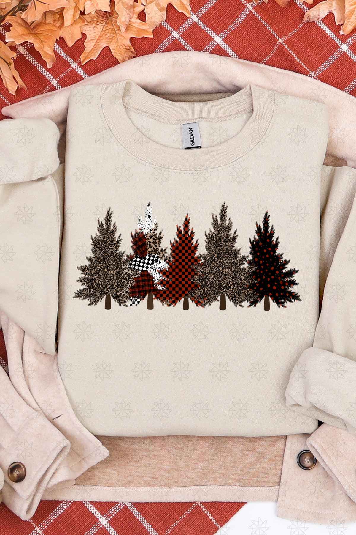 Patterned Trees Sweatshirt