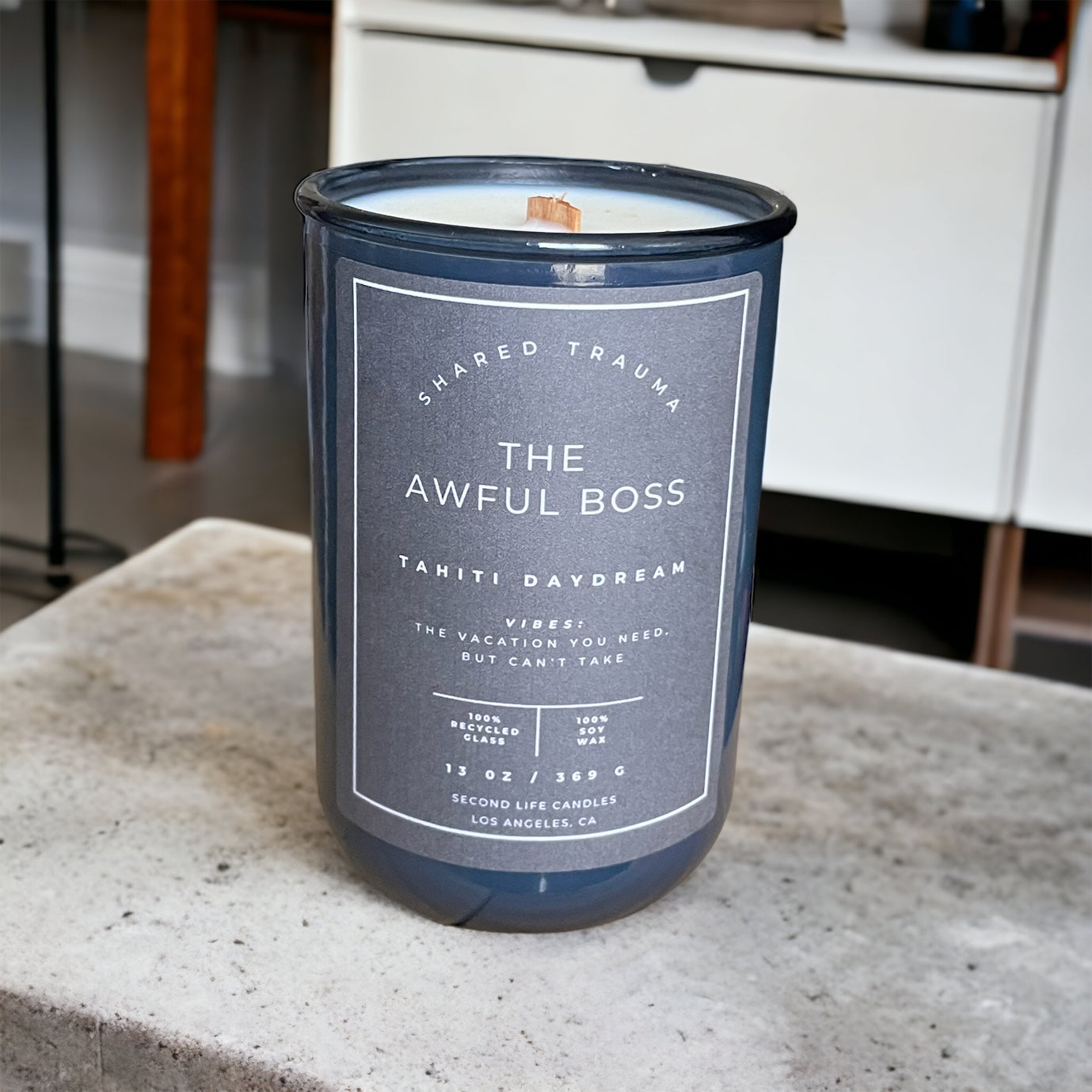 Shared Trauma: The Awful Boss Candle - 13 oz, Crackling Wood Wick