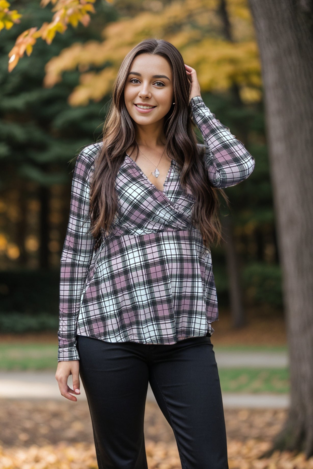 Pinky Plaid Peplum