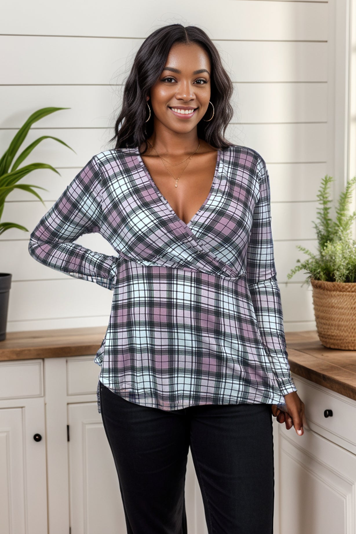 Pinky Plaid Peplum