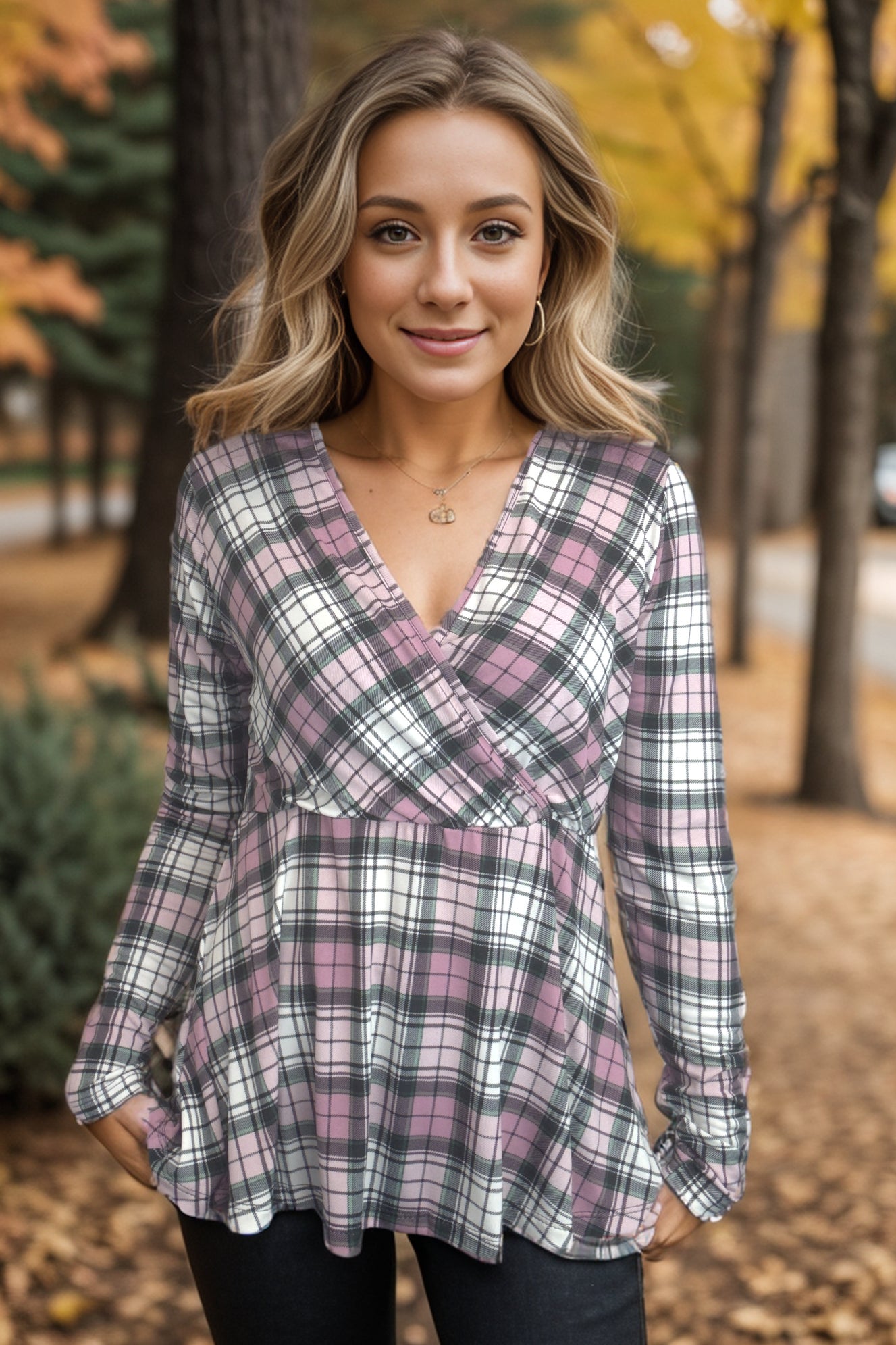 Pinky Plaid Peplum