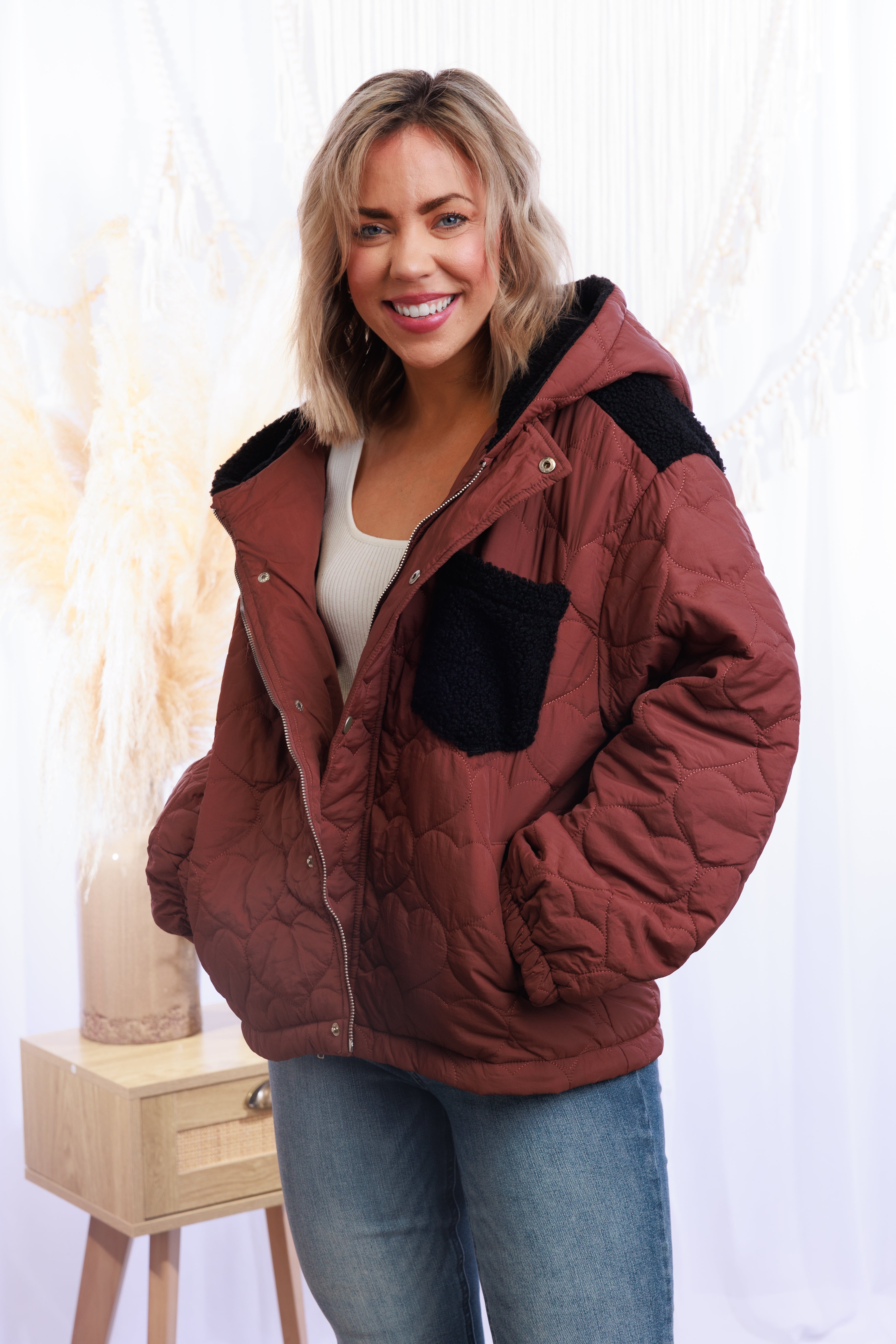 Quilted Hearts Puff Jacket
