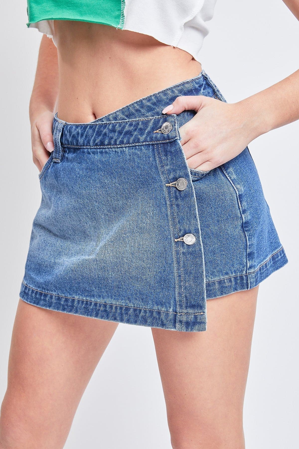 Denim Wrap Skort