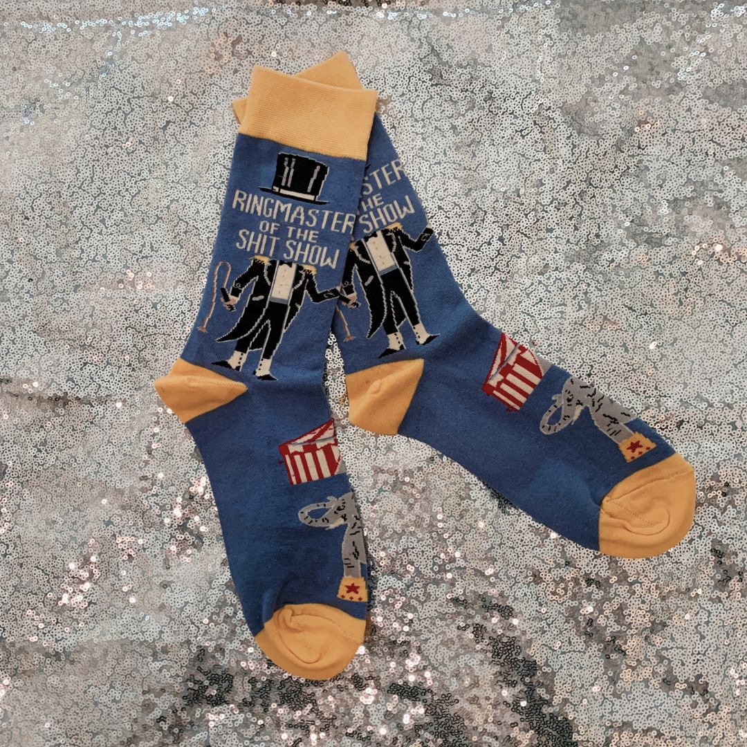 Ringmaster Of The Shit Show Funny Socks