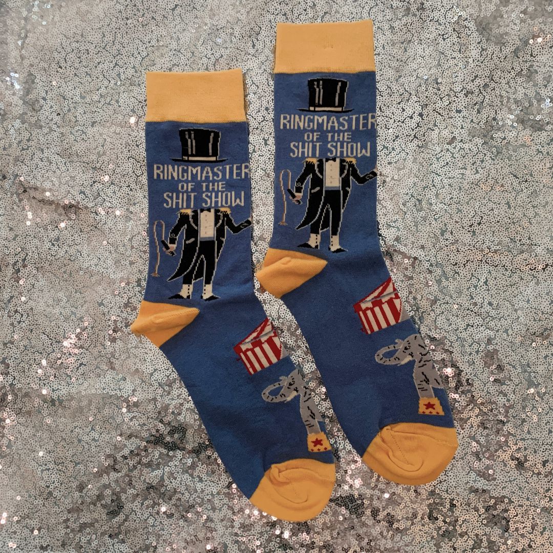 Ringmaster Of The Shit Show Funny Socks