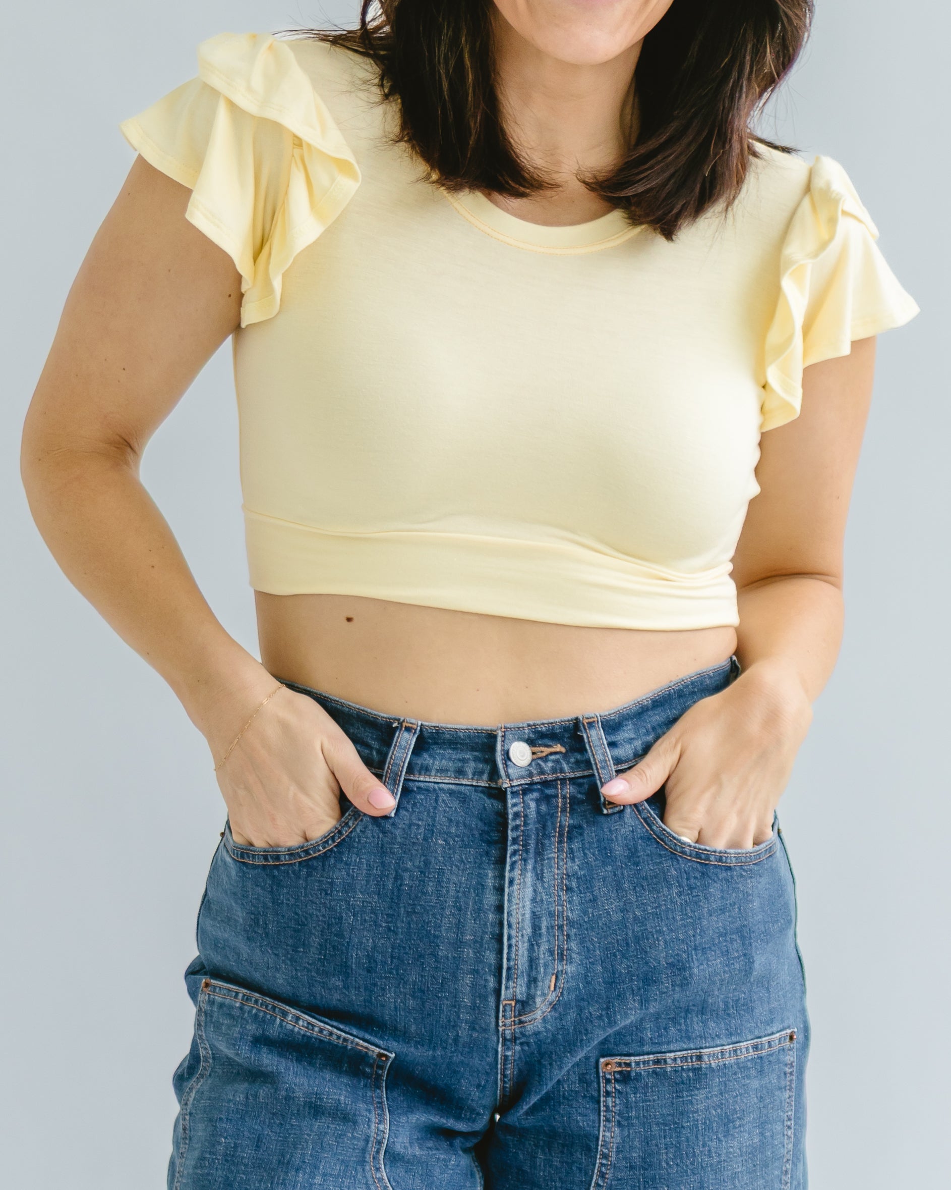 Ruffle Sleeve Halftee