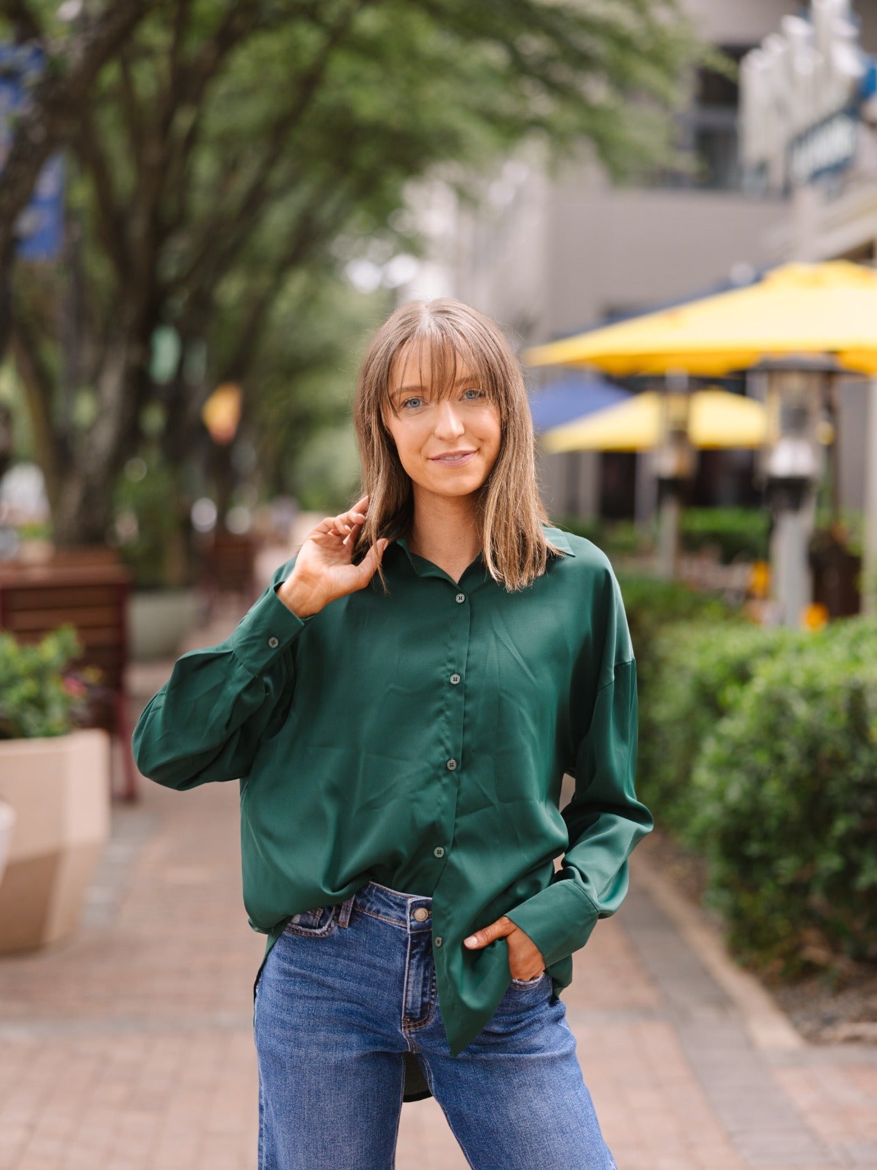 Kathryn Classic Button-Up, Forest Green