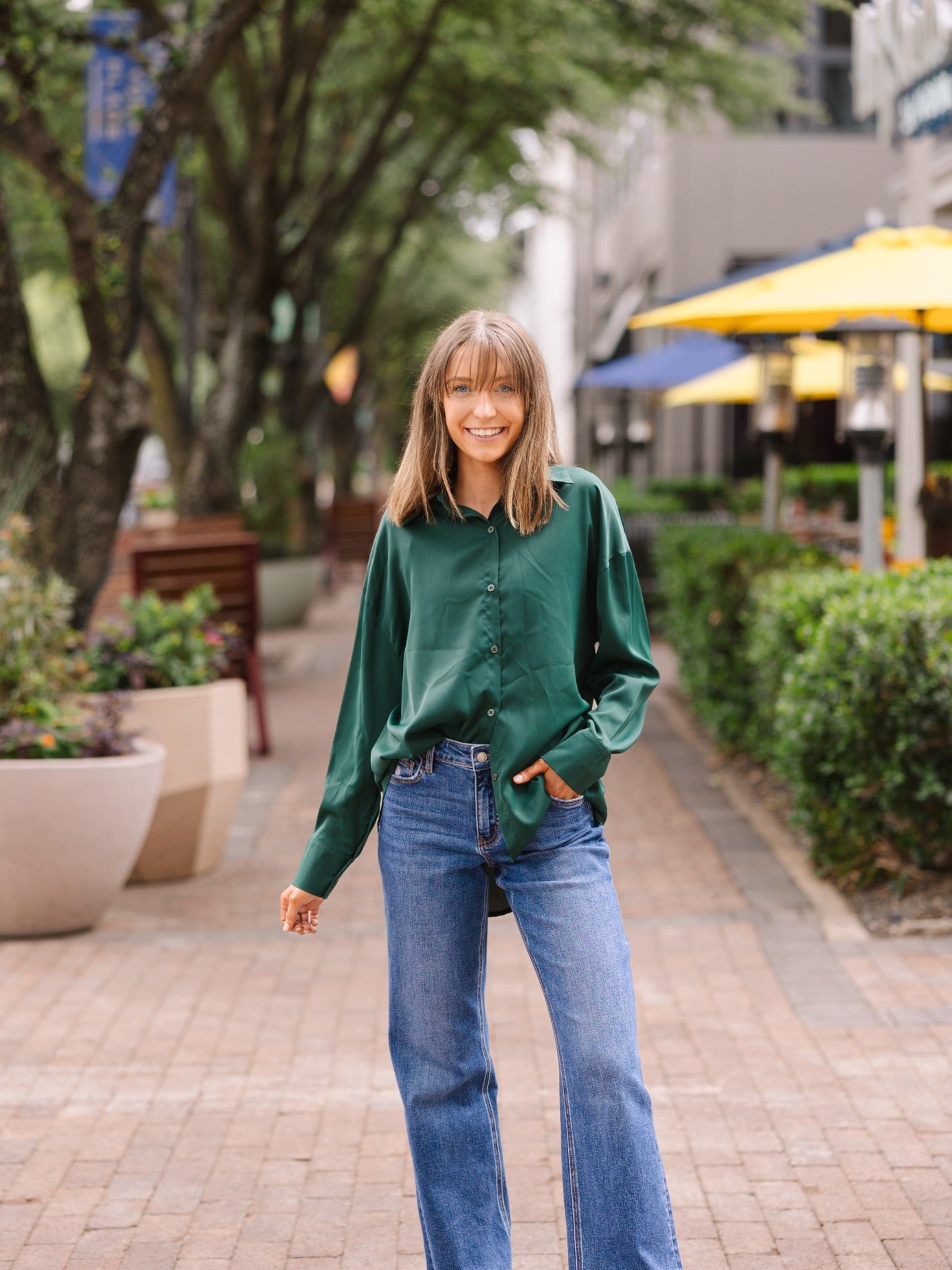 Kathryn Classic Button-Up, Forest Green