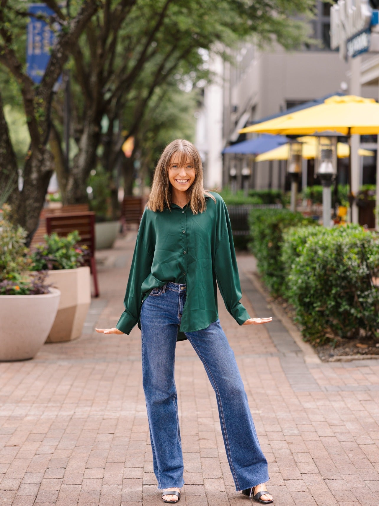 Kathryn Classic Button-Up, Forest Green