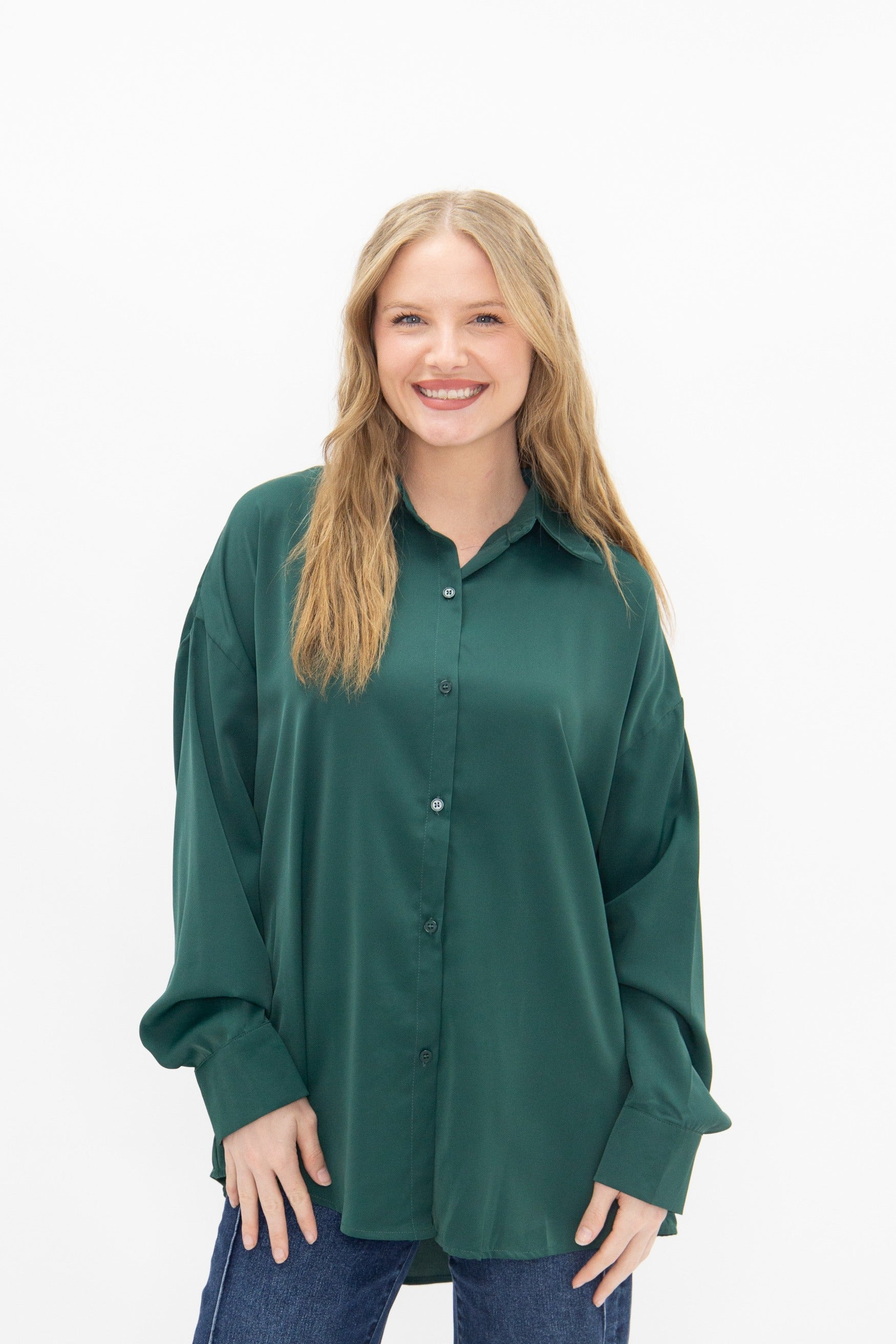 Kathryn Classic Button-Up, Forest Green