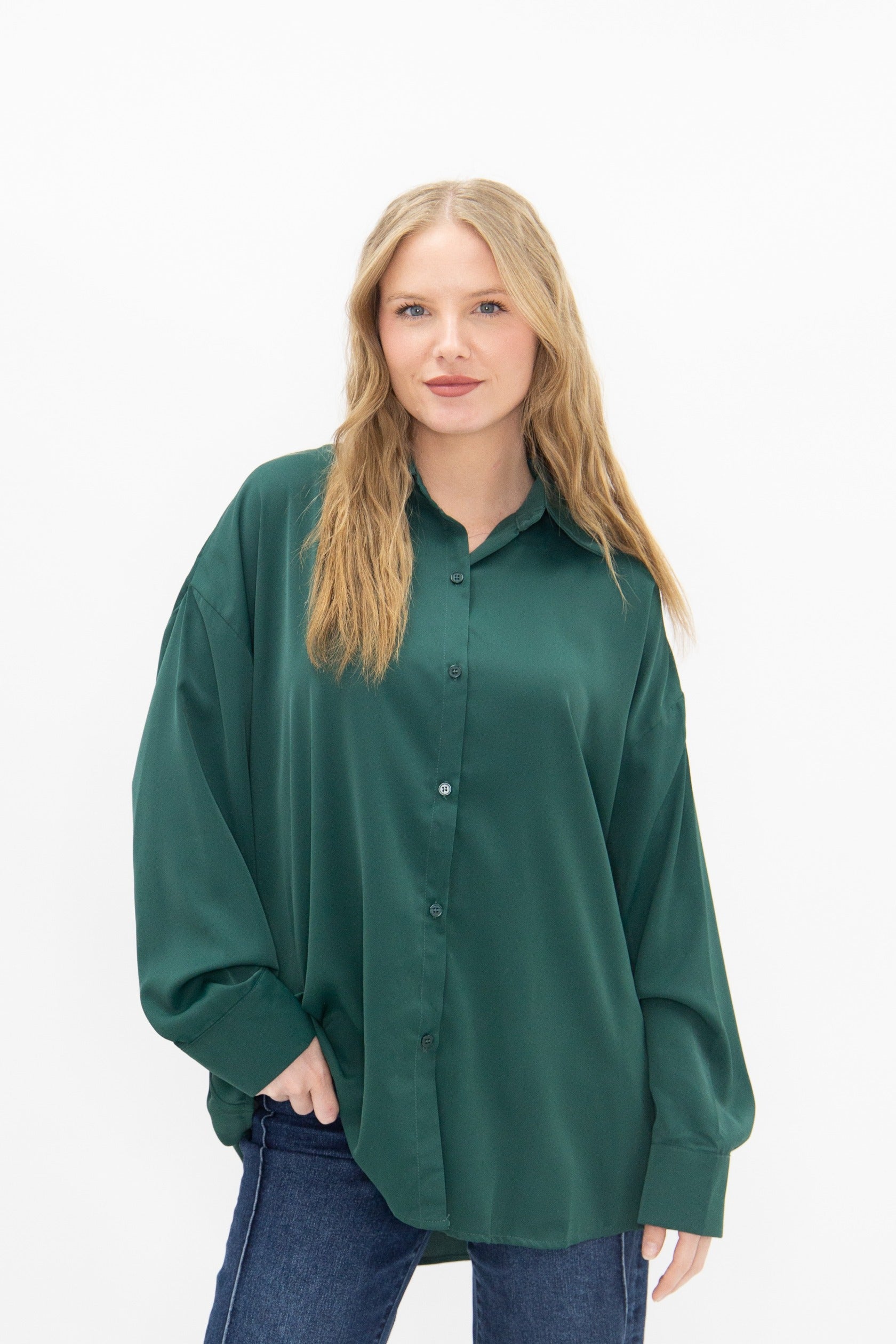 Kathryn Classic Button-Up, Forest Green