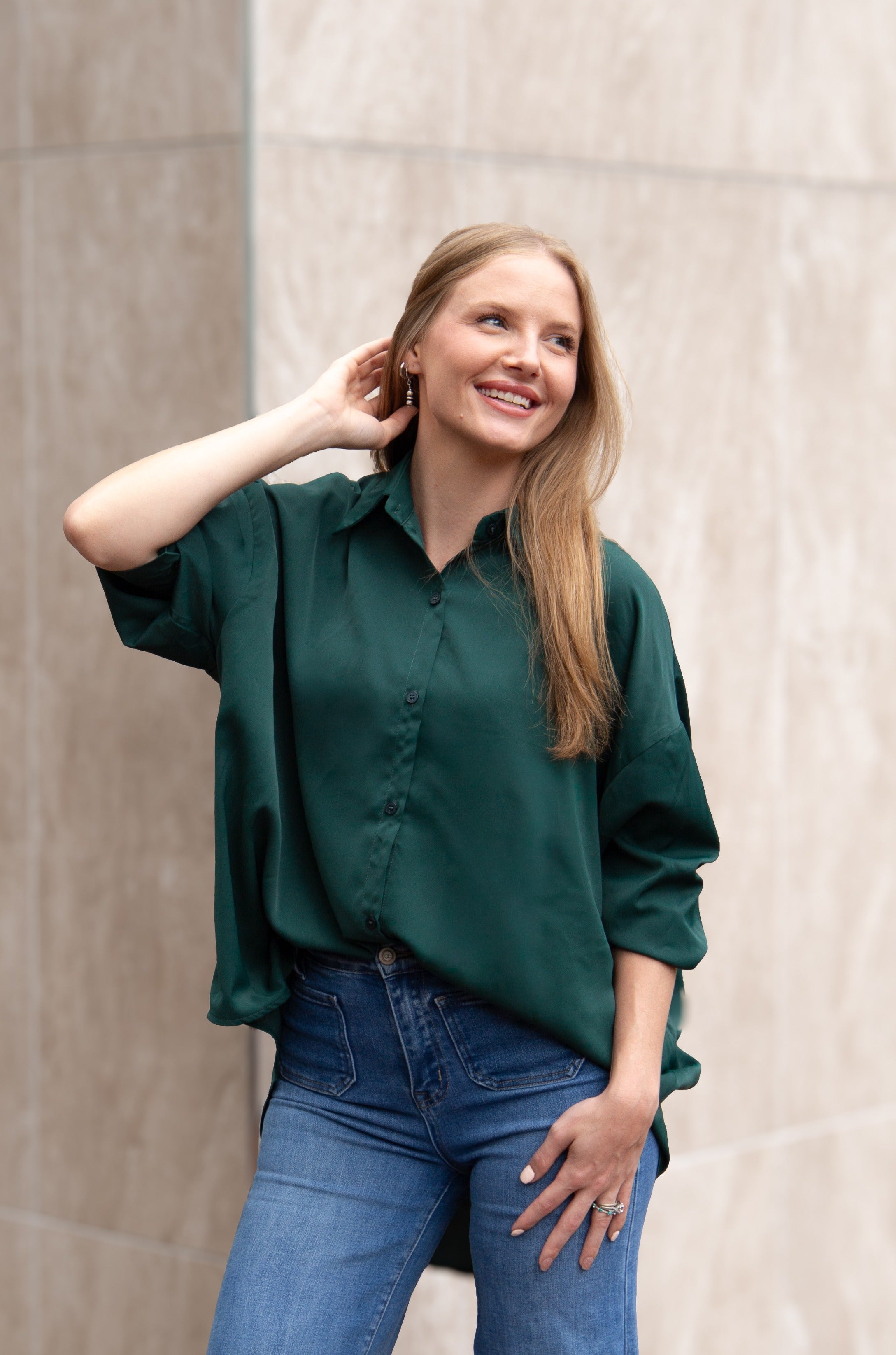 Kathryn Classic Button-Up, Forest Green