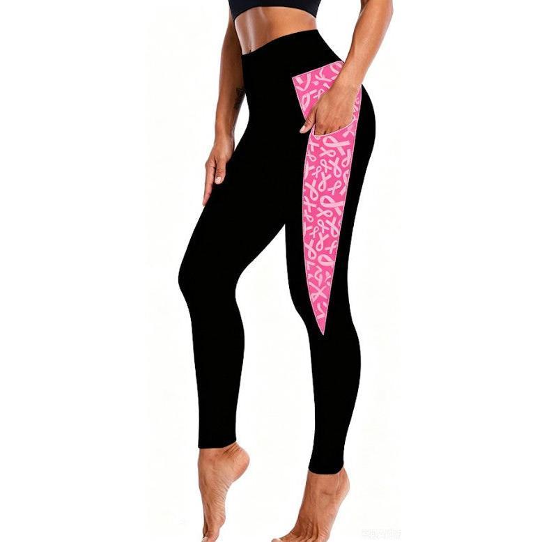 Breast Cancer Awareness Panel Leggings