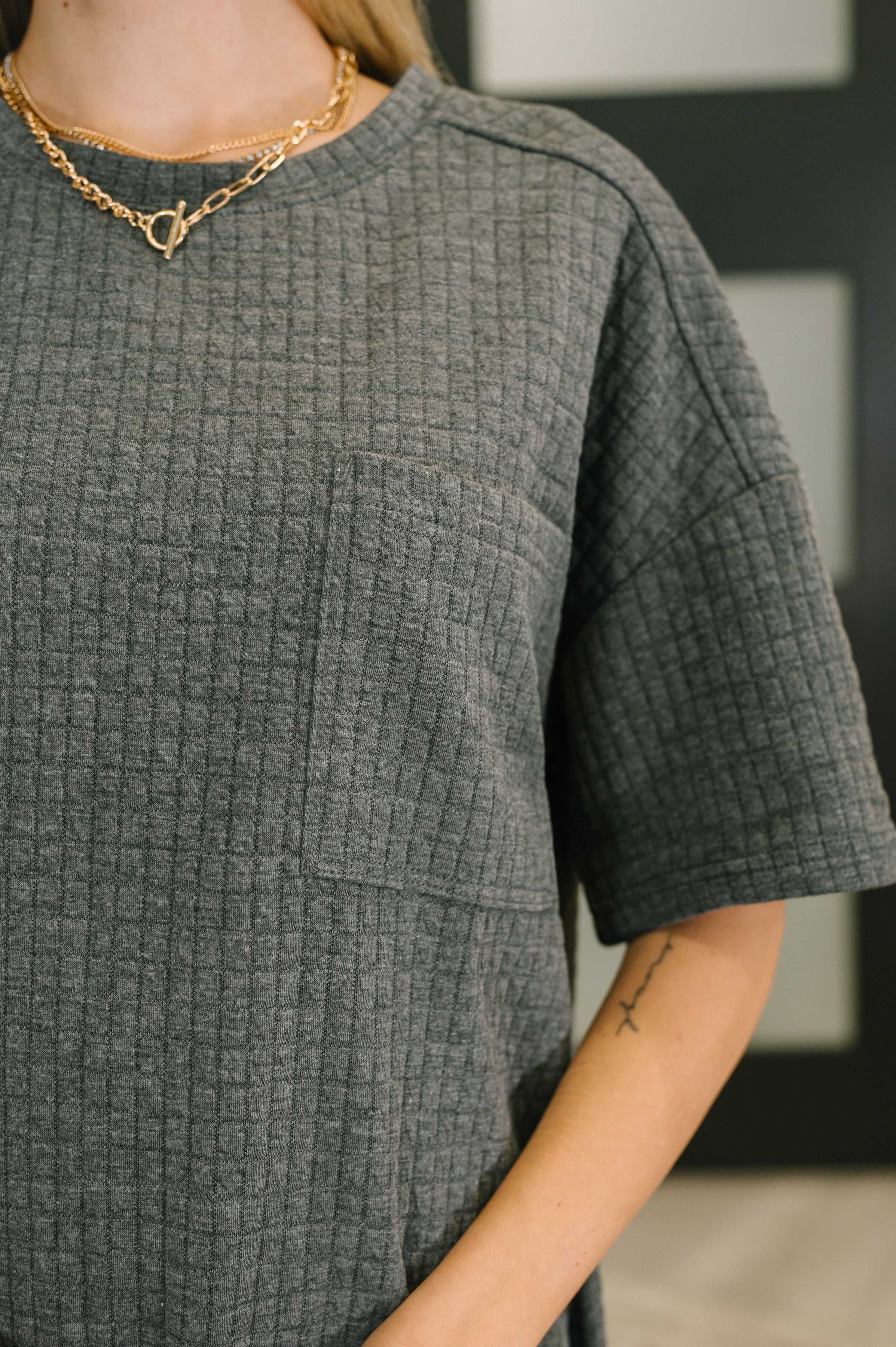 So Thoughtful That Way Textured T-Shirt Dress