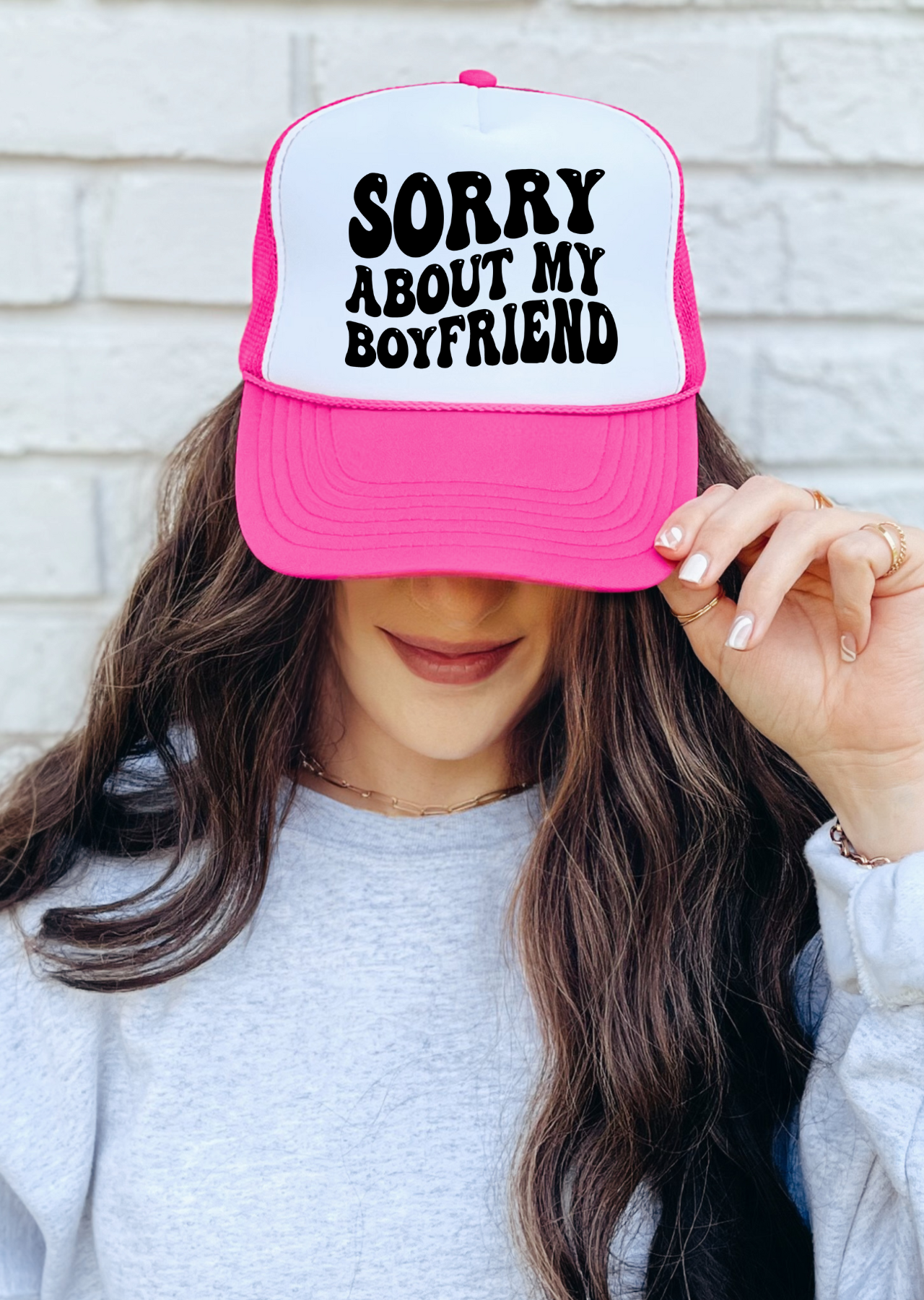 Sorry About My Boyfriend Trucker Hat