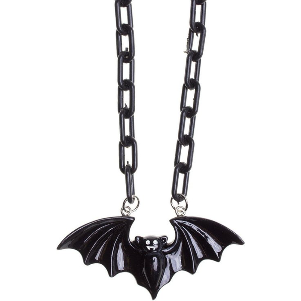 Sourpuss Smiling Vampire Bat Necklace
