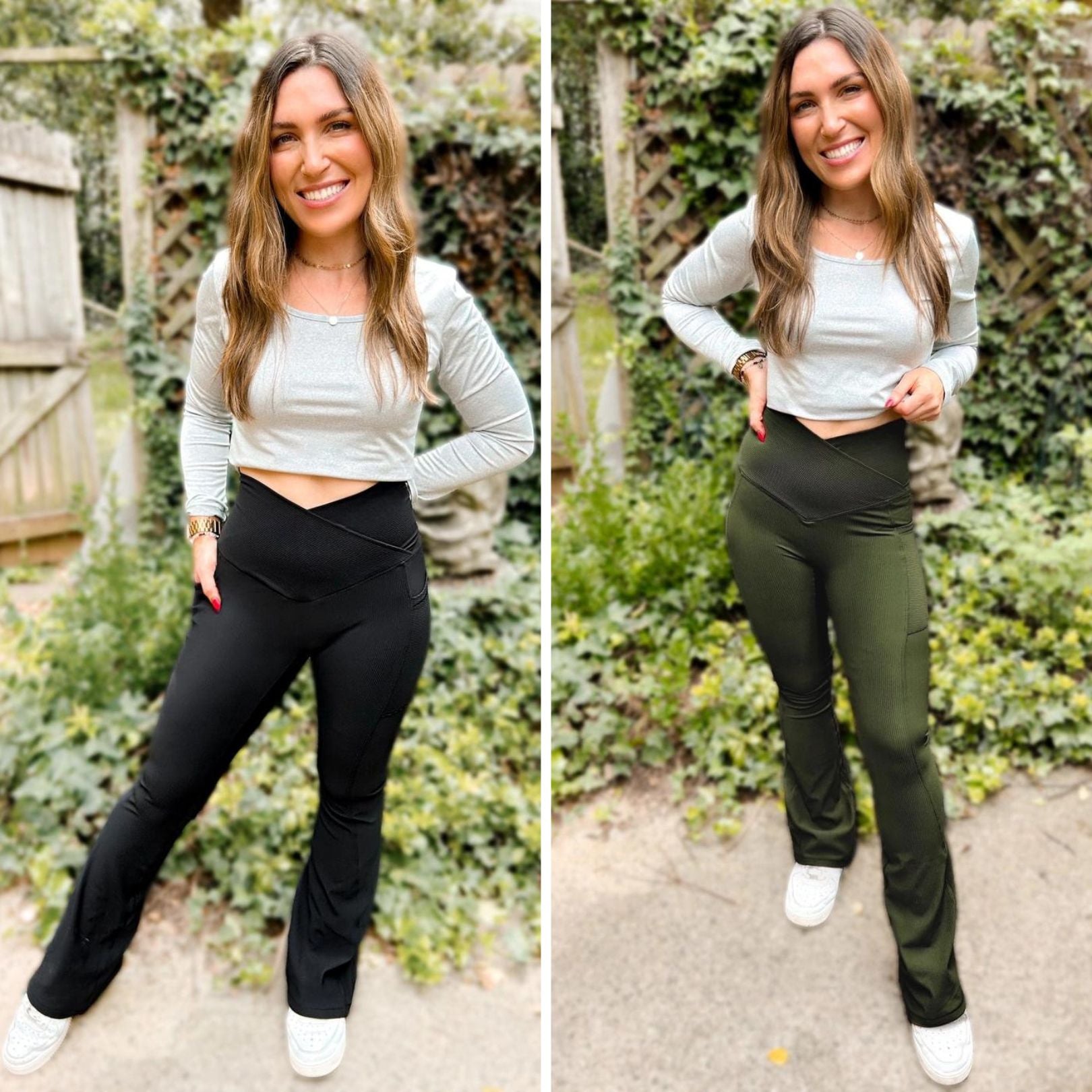 PRE-ORDER: Max Sculpt Ribbed Flare Leggings in Two Colors