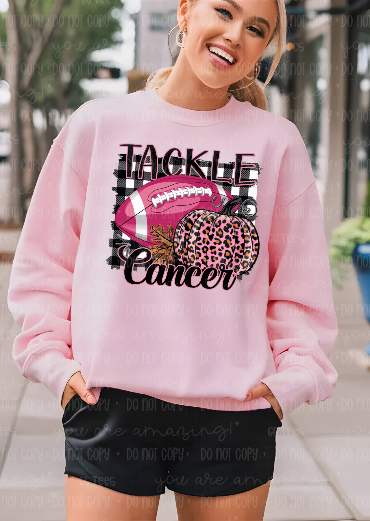 Tackle Cancer Leopard Tee