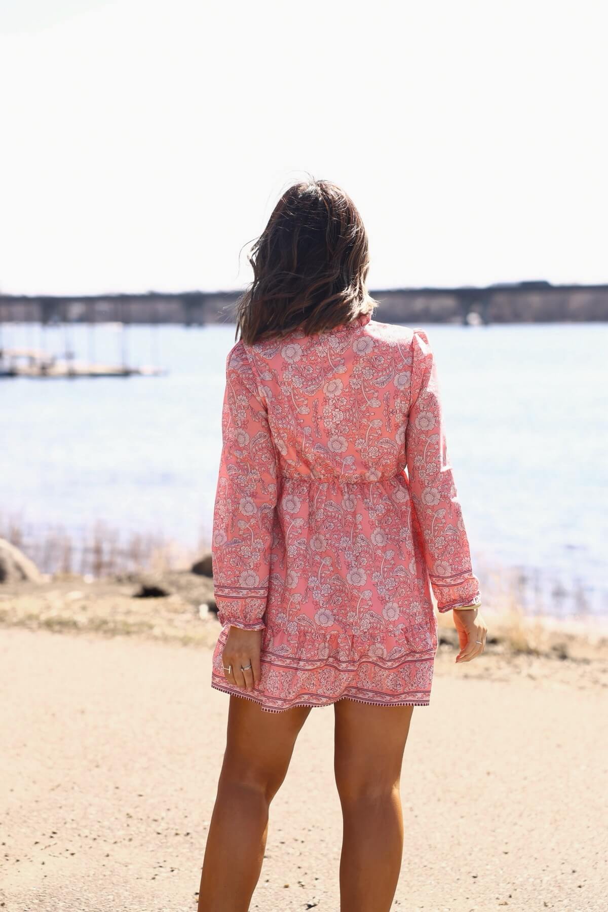 Rosie Pink Floral Print Buttoned Mini Dress - FINAL SALE