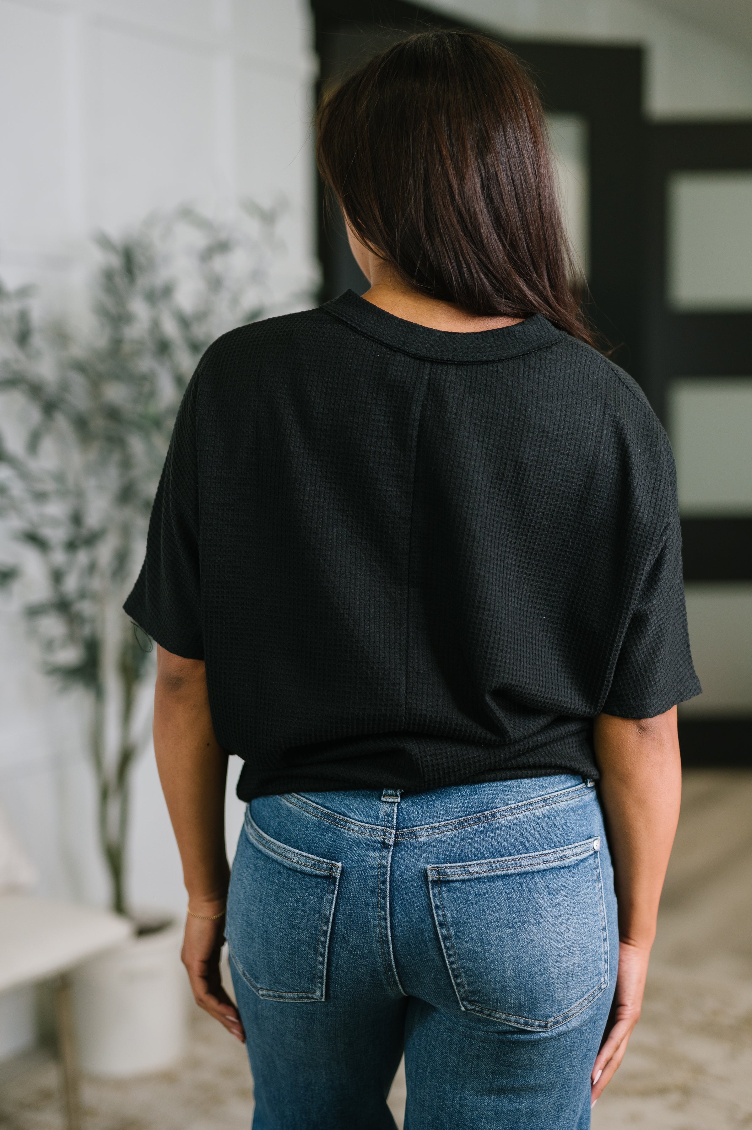 Together We're Unlimited Basic V-Neck Tee in Black