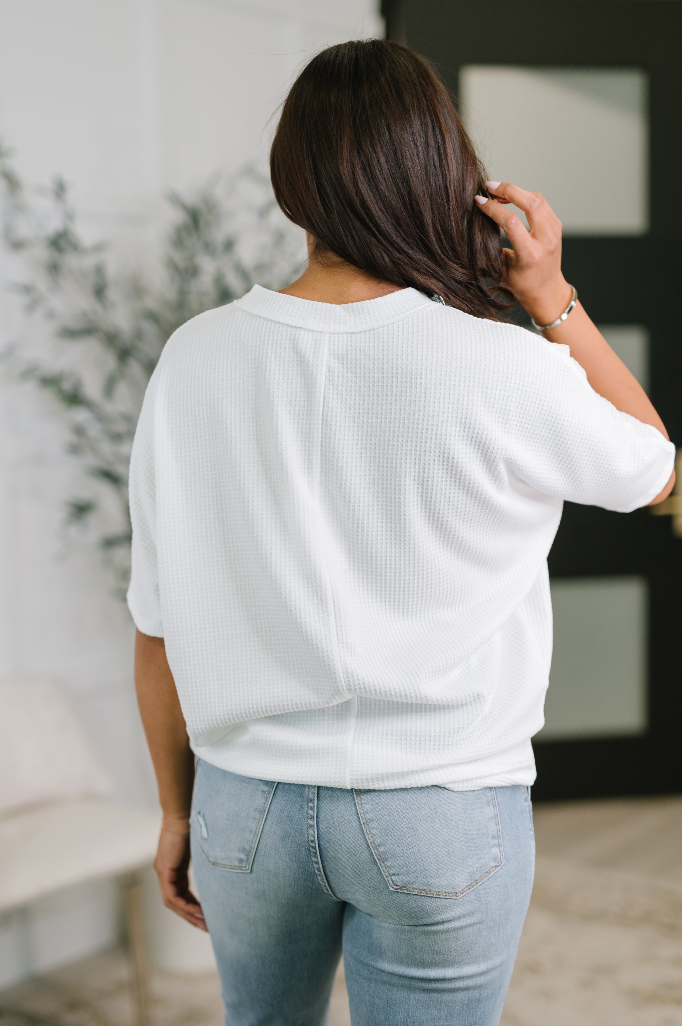 Together We're Unlimited Basic V-Neck Tee in Ivory
